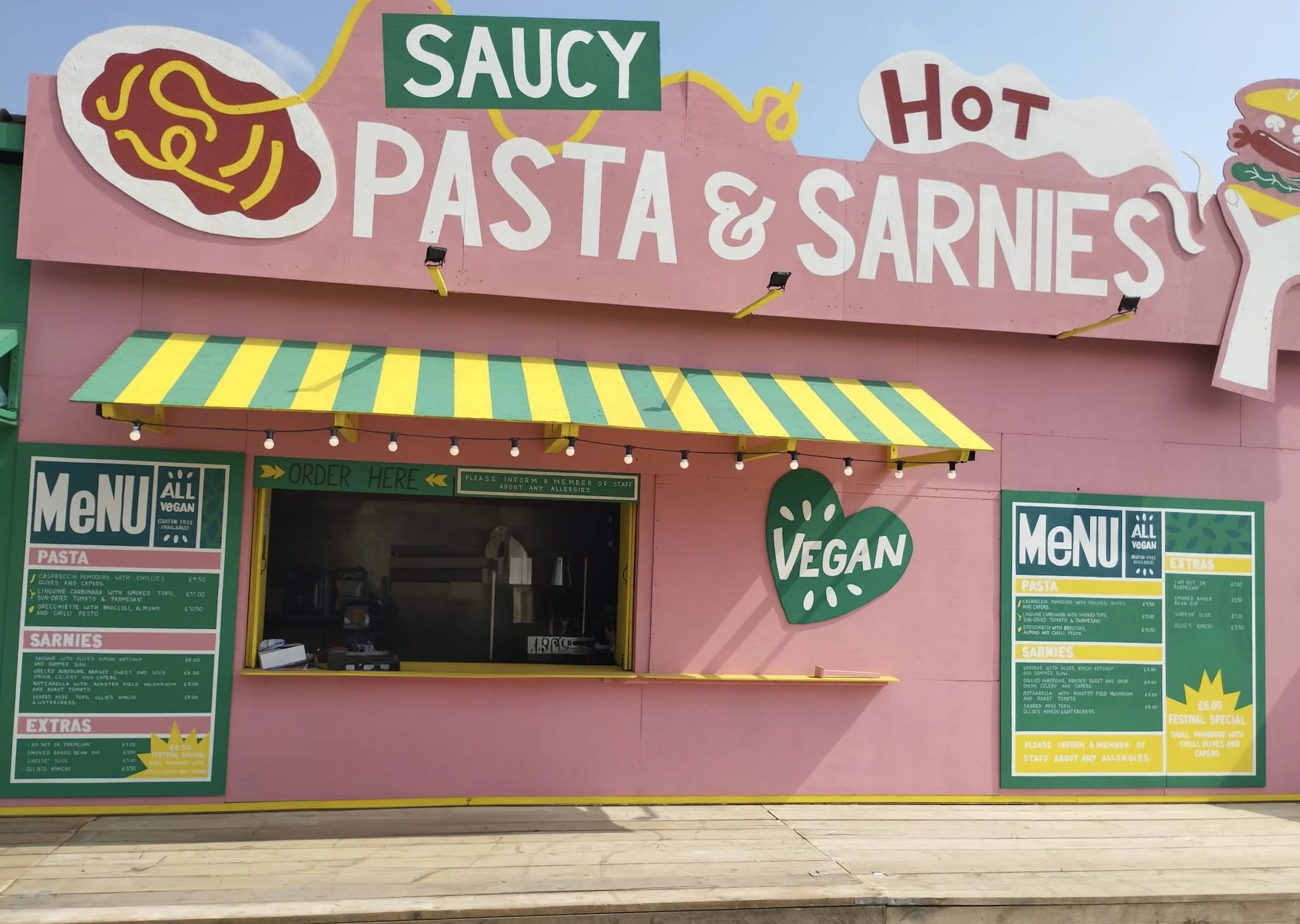 Cafe mural design for Greenpeace at Glastonbury Festival 2024 - painted and fabricated with the wonderful Greenpeace team! 