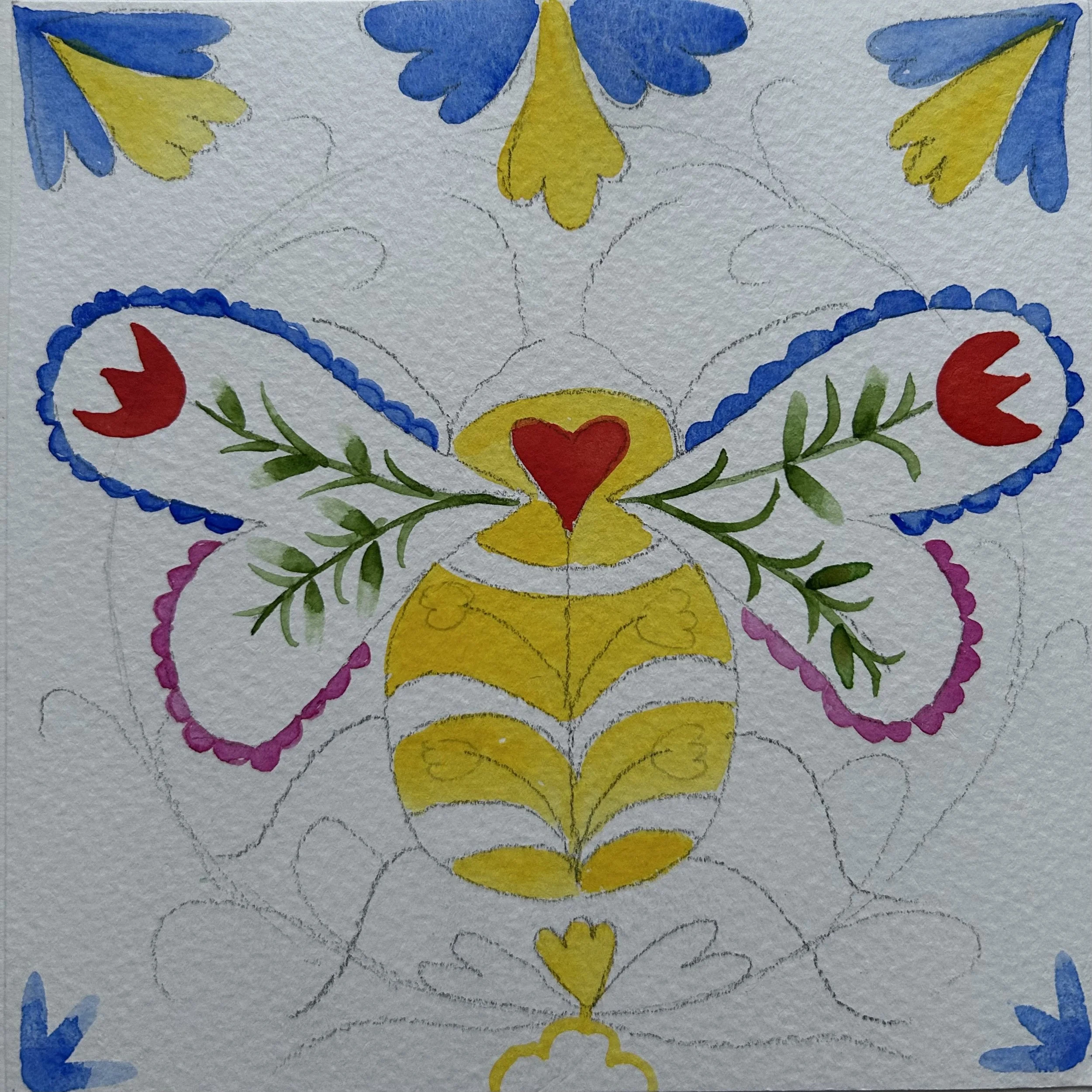 Add magenta edging to the lower wings.