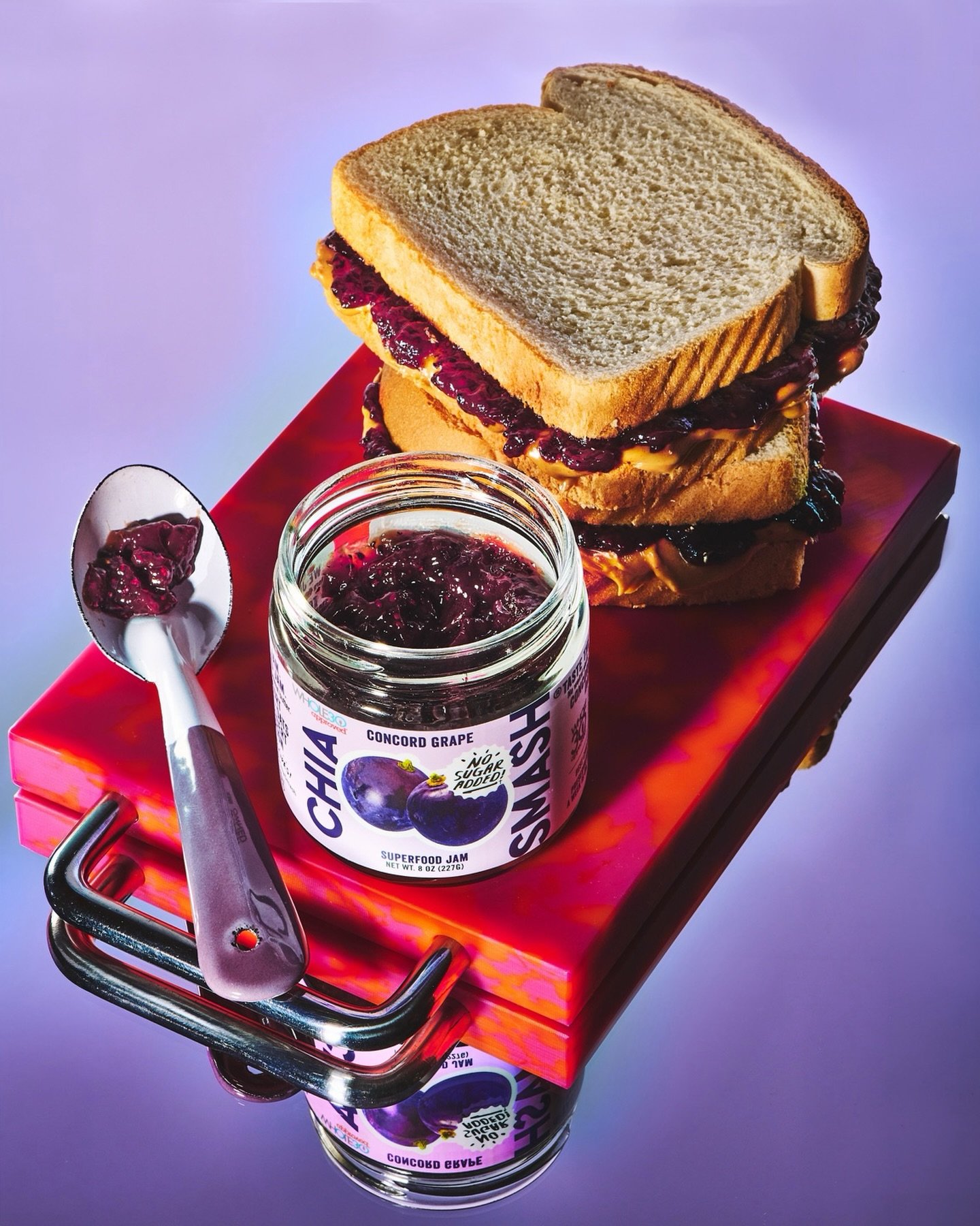 PB&amp;J&rsquo;s for life 🥜🍇 (especially when stuffed with @eatsmashfoods chia jam💥)
