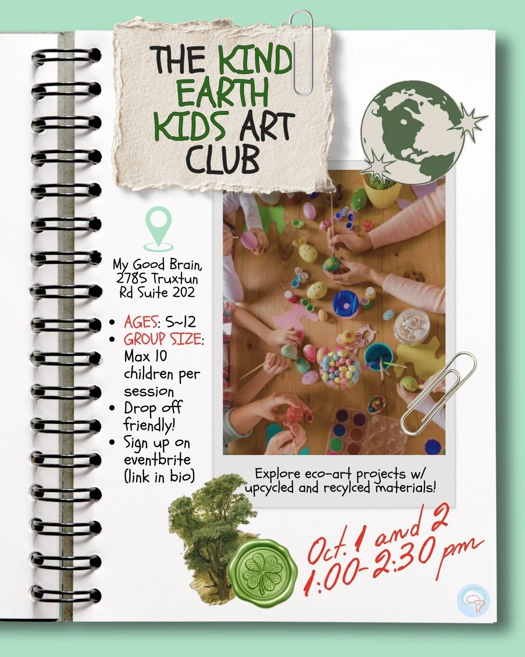 Join the Kind Earth Kids Art Club for eco-friendly creativity and fun Explore upcycled art projects and let your imagination soar. Sign up now through the link in bio #EcoArt #KidsCreativeWorkshop