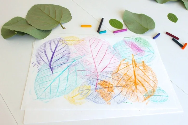 Leaf Rubbing Collage (Outdoor Exploration Art)