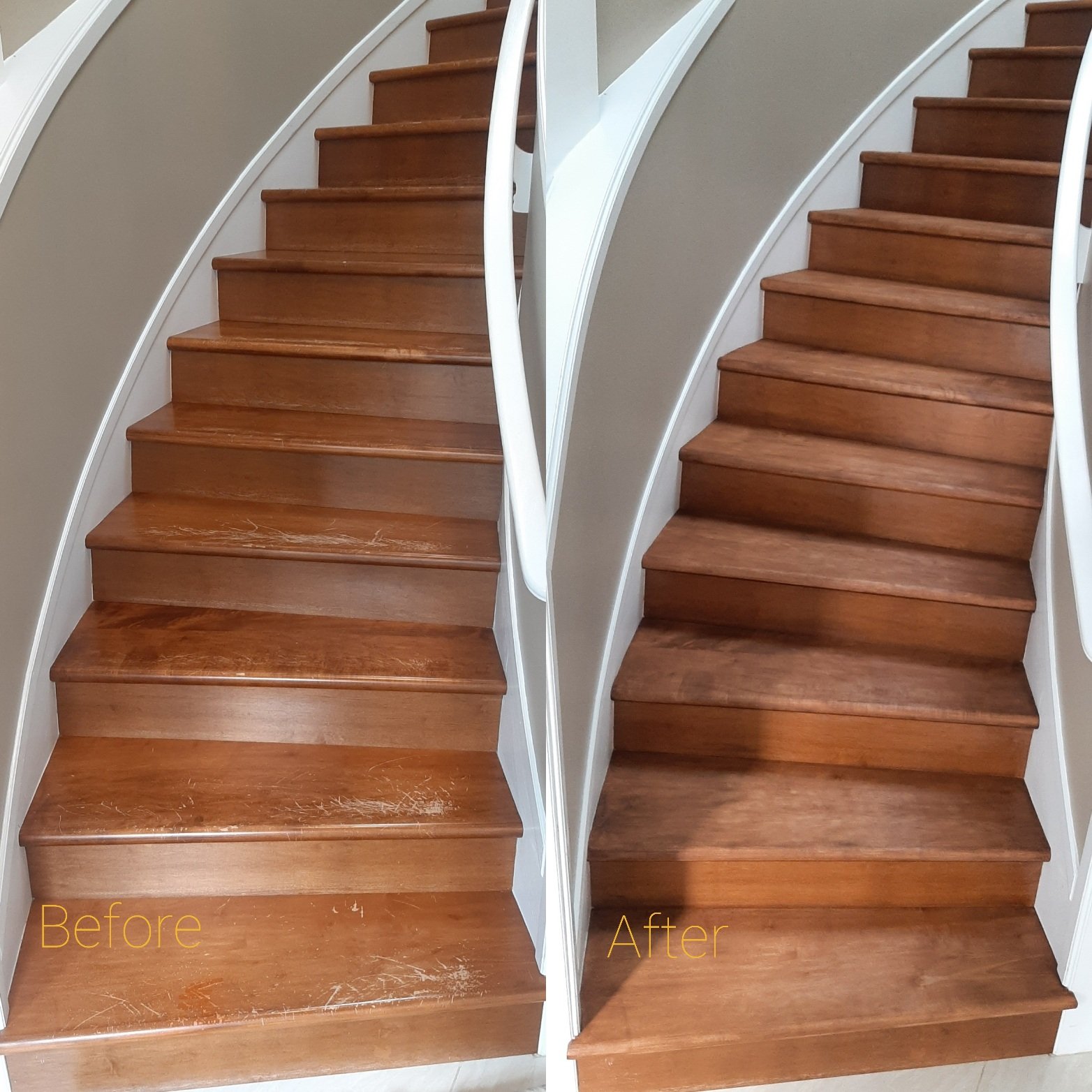 Refinished Maple Staircase in Richmond, BC