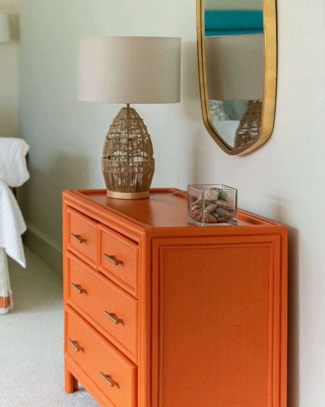A pop of orange that feels fresh all year long, but especially fitting today. 🧡 ⁠
⁠
#happpyhalloween #wynnepeaceinteriordesign #orange #interiordesign