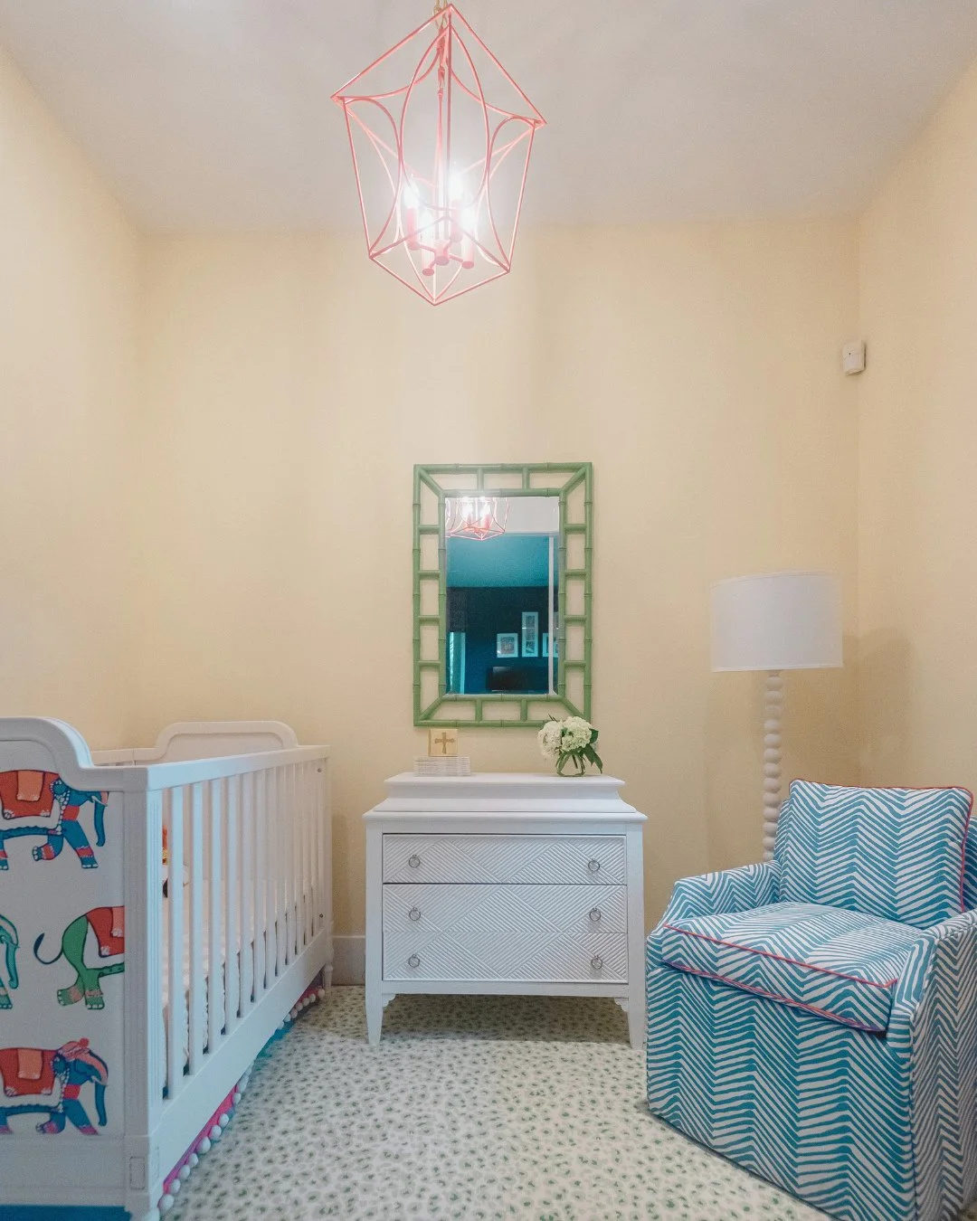There is nothing quite like the joy of welcoming a new grandbaby home. We loved transforming this cozy space into a darling, welcoming nursery for our client's newest little blessing.⁠
⁠
#wynnepeaceinteriordesign #nurseryinspo #nurserydesign #souther