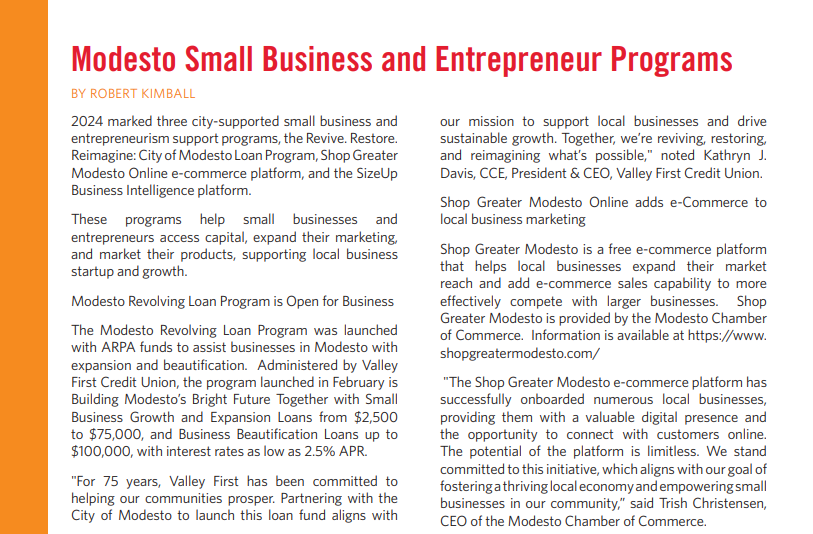 Image of article "Modesto Small Business and Entrepreneur Pograms"