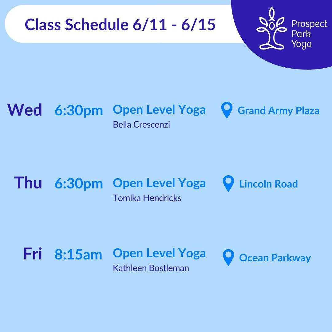 You mat awaits outdoors 🧘🏽&zwj;♂️🧘🏼&zwj;♀️🧘🏽

Connect with nature and yourself this week ✨ Join us for class at any of our 4 outdoor studios in Prospect Park. 

BYO mat and water. See you in the park! 🍃