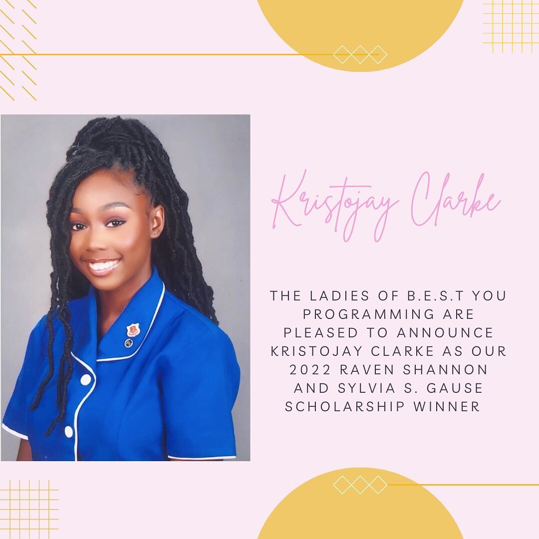 We are pleased to announce Kristojay Clarke as the 2022 recipient of the annual Raven Shannon and Sylvia S. Gause Scholarship!

Kristojay is a rising freshman Biology major from Jamaica. In the fall, she will be attending the illustrious Howard Unive
