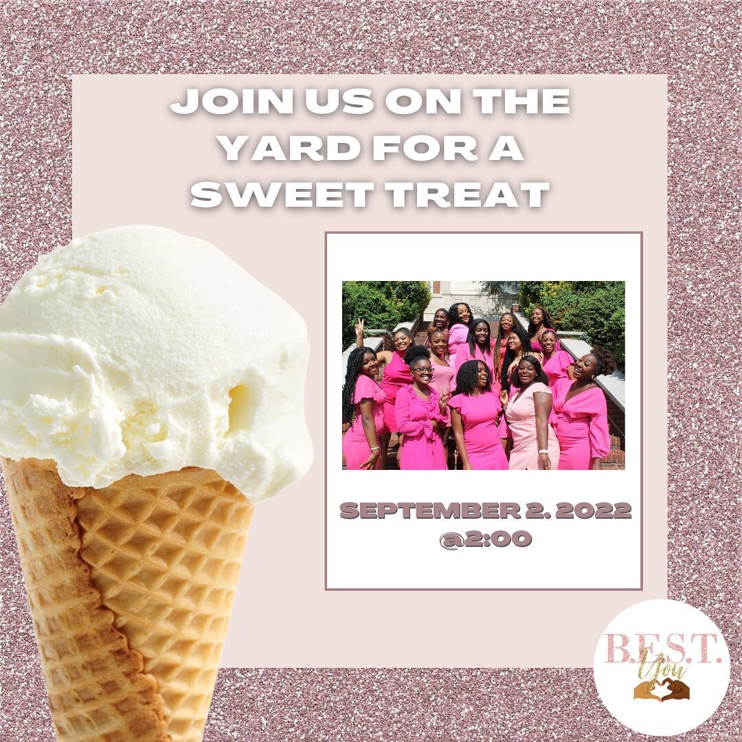 Join us for the final day of welcome week and enjoy a sweet treat on the yard. Come to our table today September 2 @2:00 and enjoy some ice cream, music, and conversation. Treat yourself to something sweet after a long week of classes, we can&rsquo;t
