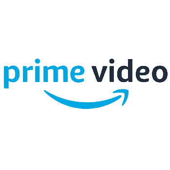 Amazon Prime Video logo with blue and black text and a curved arrow.