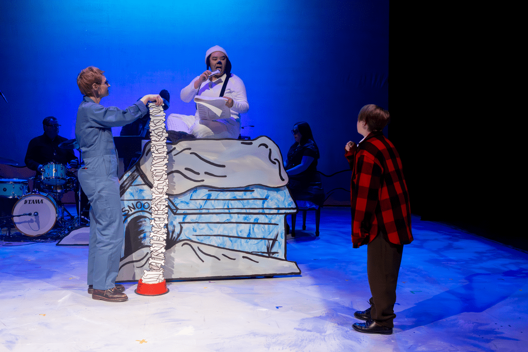 as Snoopy in A CHARLIE BROWN CHRISTMAS by Eric Schaeffer, adapted from Charles Schulz, Bill Melendez, and Lee Mendelson | Bloomsburg Theatre Ensemble | director: Aaron White | photo: Kyle Huggins