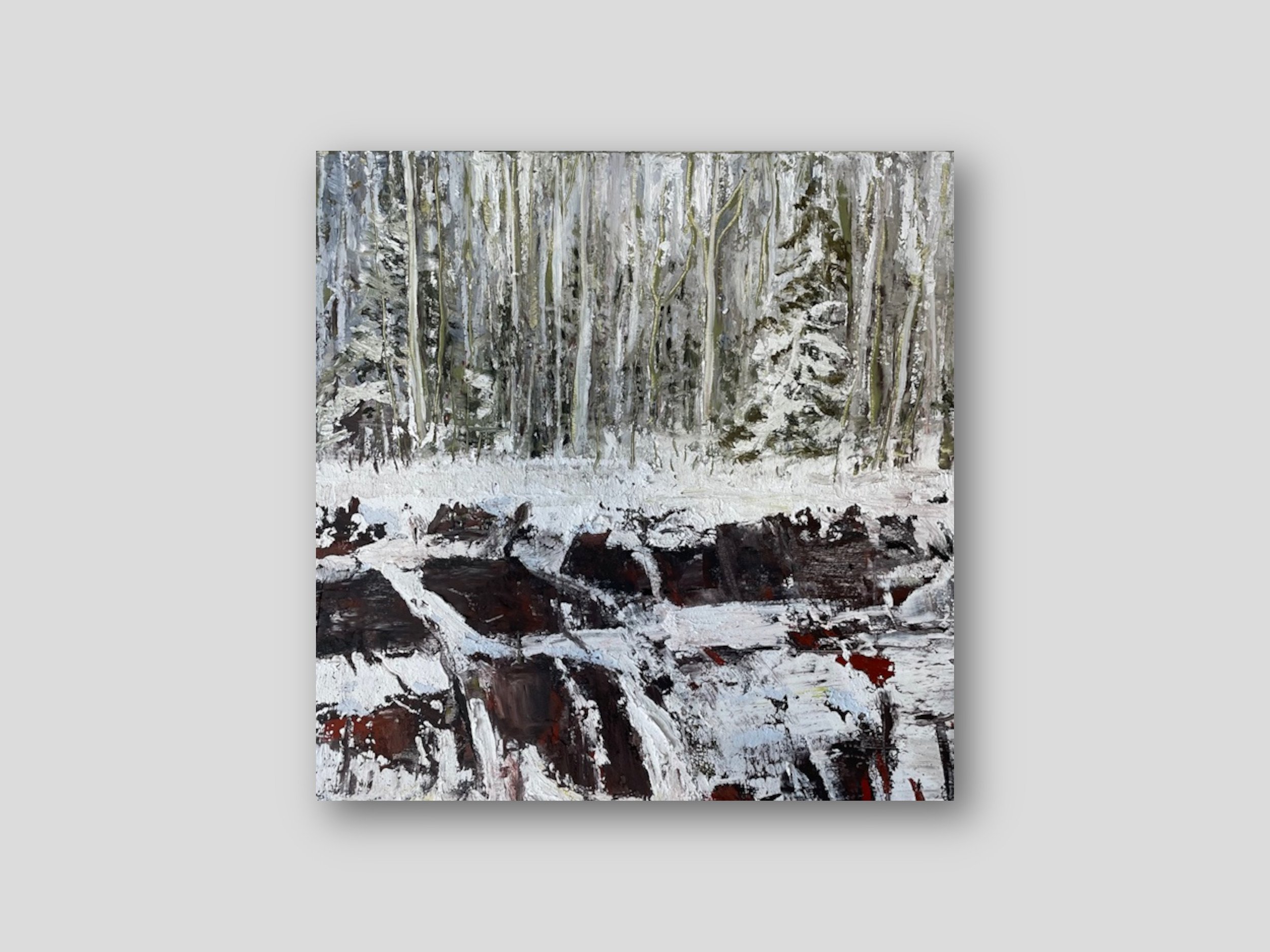 Rock Face - Oil and Cold Wax Medium 12" x 12"