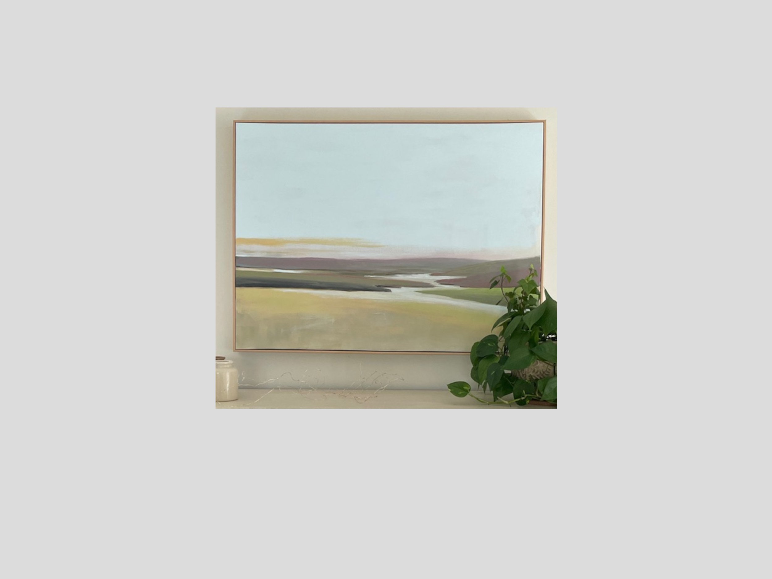 Silent Valley - Oil and Cold Wax Medium 26" x 24" - On loan to Breathe Med Spa