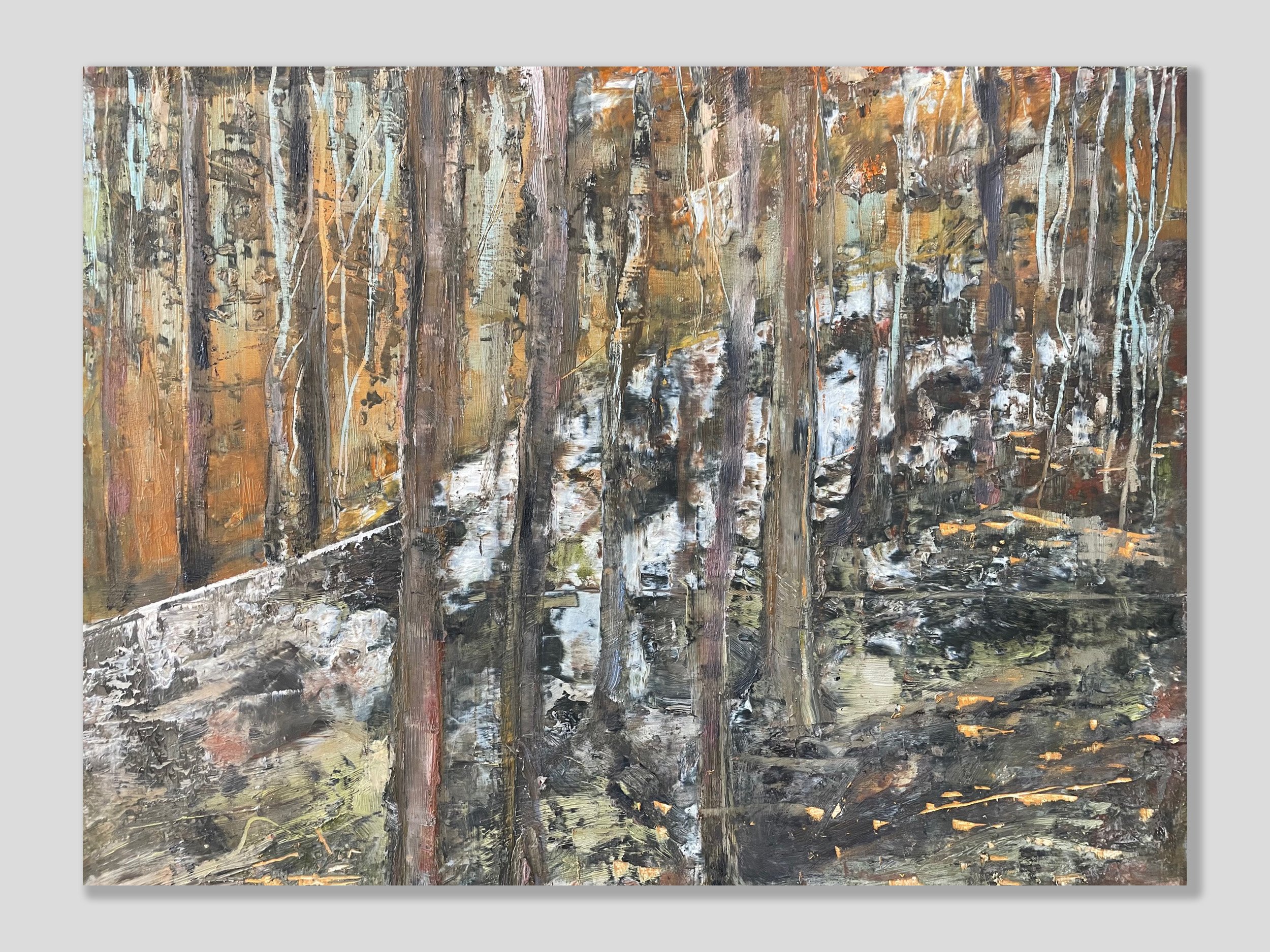 Limehouse Trails - Oil and cold Wax Medium on Wood Panel - 18" x 24"