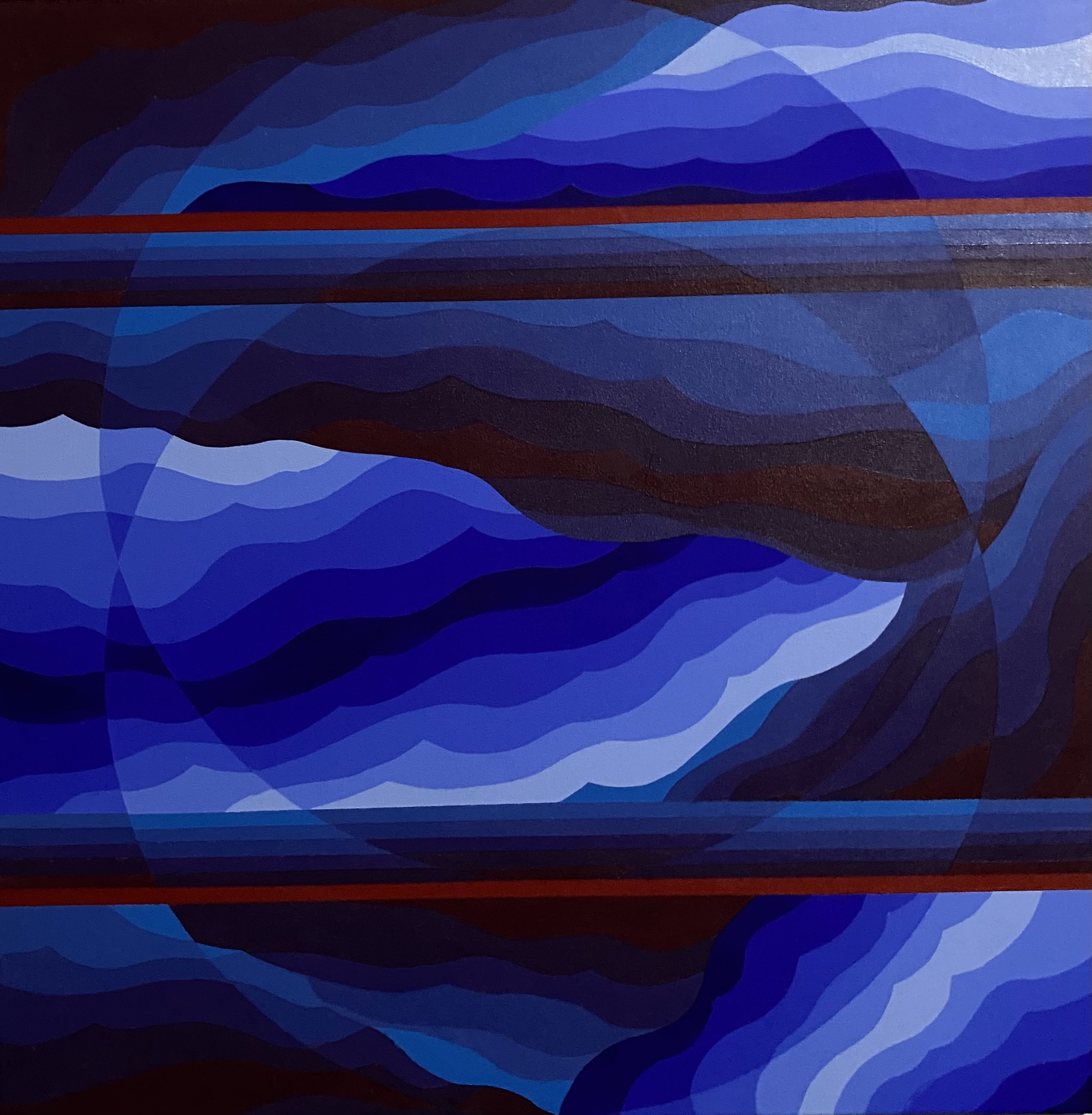 Ribbon Flow 1, 2025, acrylic on canvas, 86x86cm