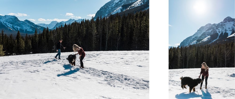 09_sunlight_landscape_Kananaskis_Canmore_Banff_trees_couple_engagement_close_simple_dog_cuddle_kiss_golden_hour_intimate_nature_mountains_fiancee_spring_winter_delicate_ice_bride_snow_soft_Calgary_Alberta_photographer_forest_groom_outdoor.jpg