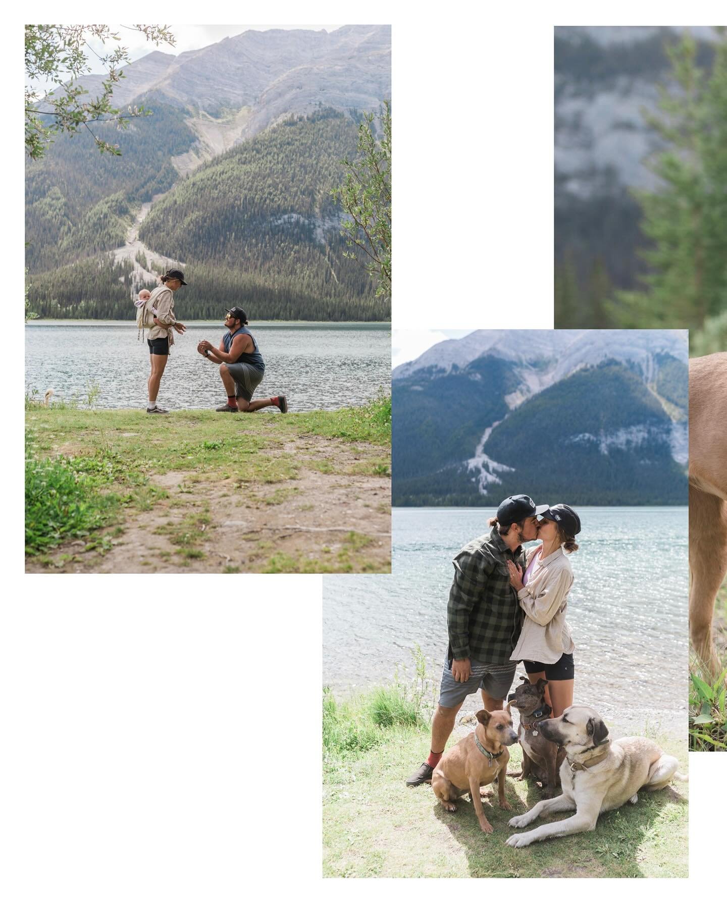 Little surprise proposal after a week long camping trip, because when you have these mountains as a backdrop, then why not. Keaton planned to surprise Cheyenne with a little pit stop on the way back to BC after a little camping trip in Spray Lakes. W