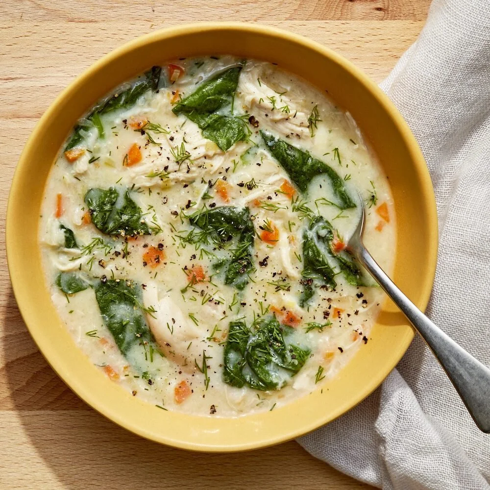 Lemony Spinach and Chicken Soup