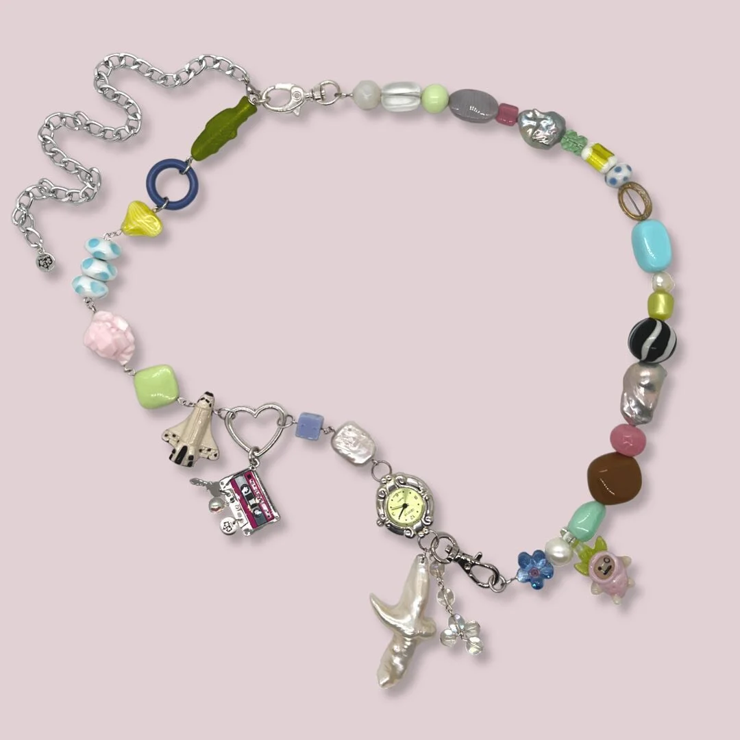 harmony waist chain as seen on @lilmiquela is now available for purchase on the site! i used a @wiredglass pendant for this piece and i really think it ties it all together ❤️