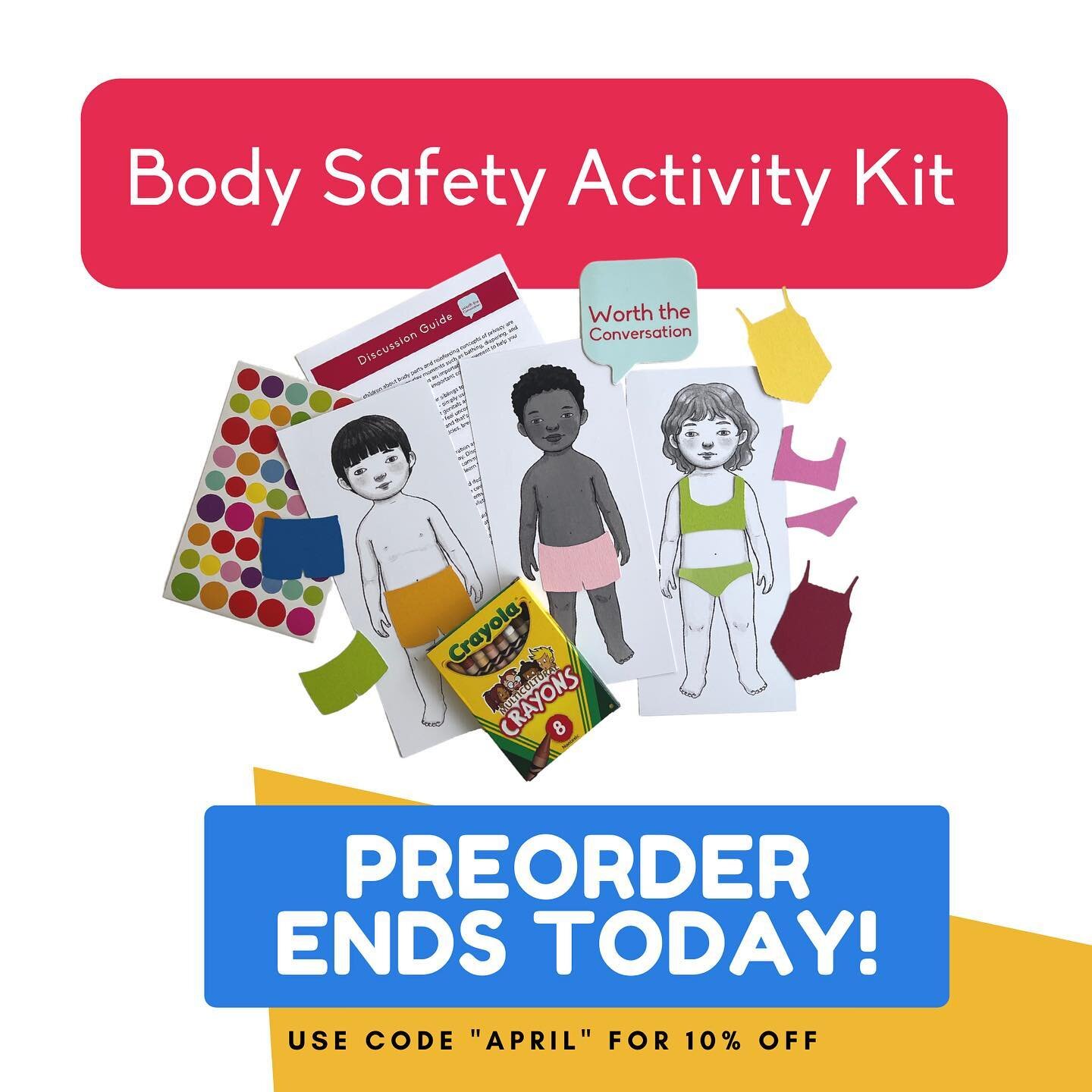 The Body Safety Activity Kit helps parents and caregivers introduce the concept of privacy and teach body parts to children in a developmentally appropriate and shame-free way. Don&rsquo;t miss it! Our preorder sale ends tonight! Order at link in bio