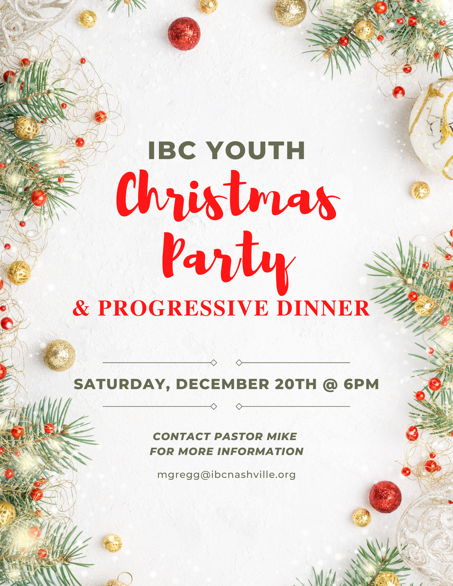 Youth Christmas Party & Progressive Dinner