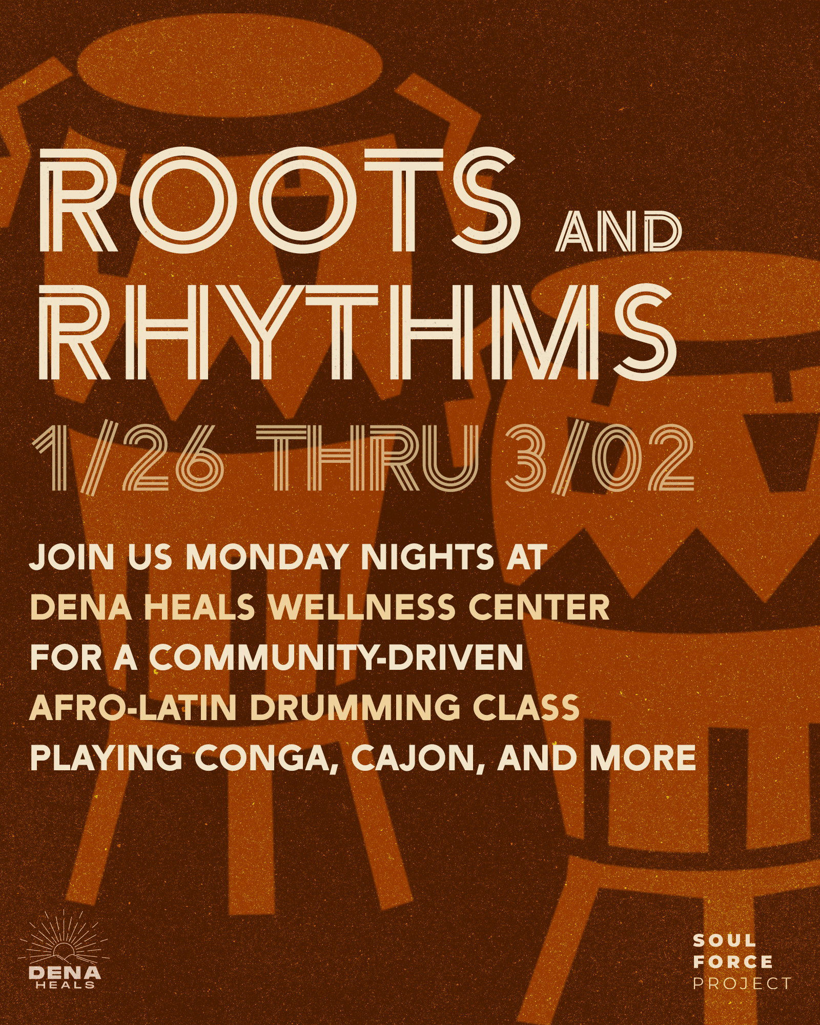Roots &amp; Rhythms Afro-Latin Drumming Class