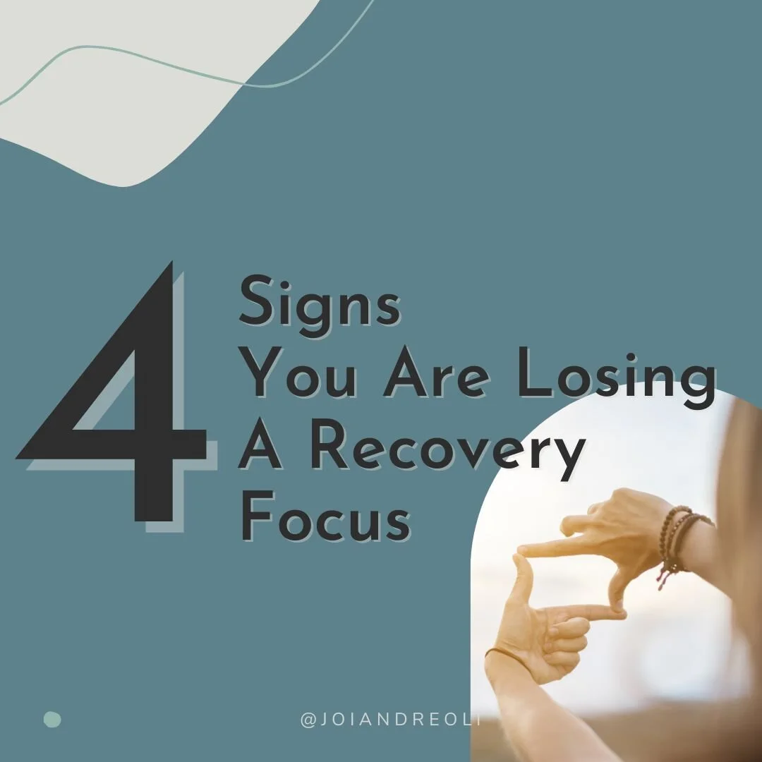 If you've lost your Recovery Focus, and you want to feel better, reach out for help - now!