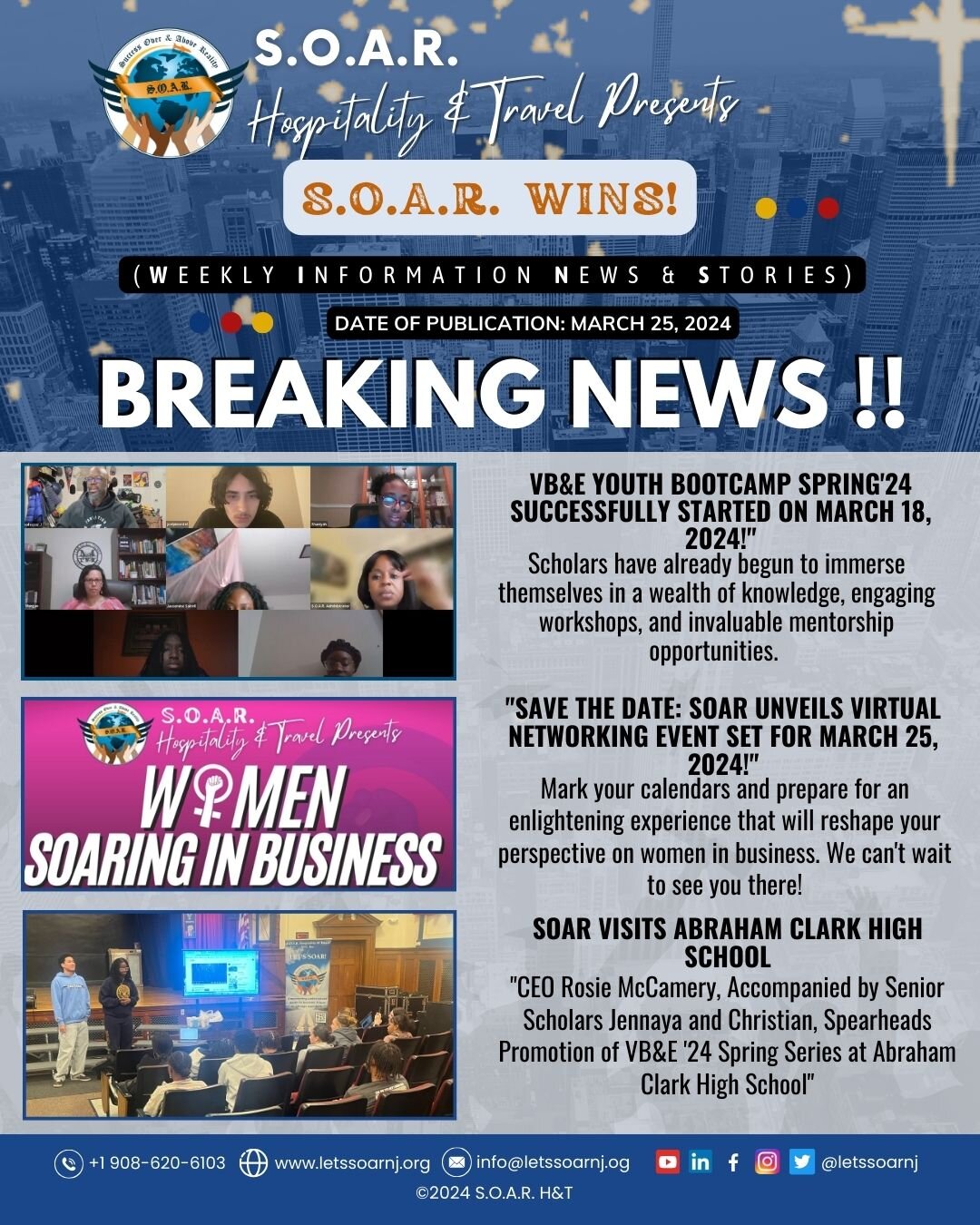 🔈HOT OFF THE PRESS!!
Our Virtual Business &amp; Entrepreneurship Spring'24 Youth Bootcamp successfully kicked off on March 18, 2024!
This series marked the beginning of an exciting journey! Our first class, led by our very own Prof. JR Dawkins, MBA,