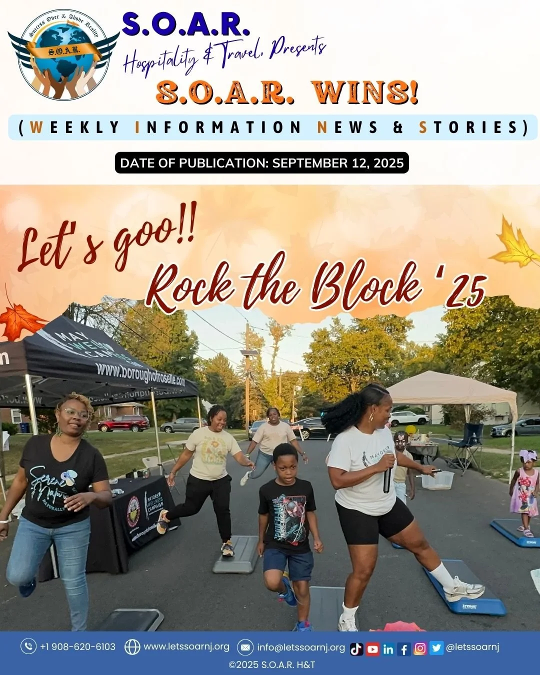 📰 📢𝐇𝐎𝐓 𝐎𝐅𝐅 𝐓𝐇𝐄 𝐏𝐑𝐄𝐒𝐒!!
🚨 The Wait is Almost Over — Rock the Block Happens Tomorrow!
🚨 Last Chance! Vendor Registration for Rock the Block Closing Soon! 🎶🍔✨
✨ What a Kickoff! S.O.A.R.’s First Blended VB&H Bootcam