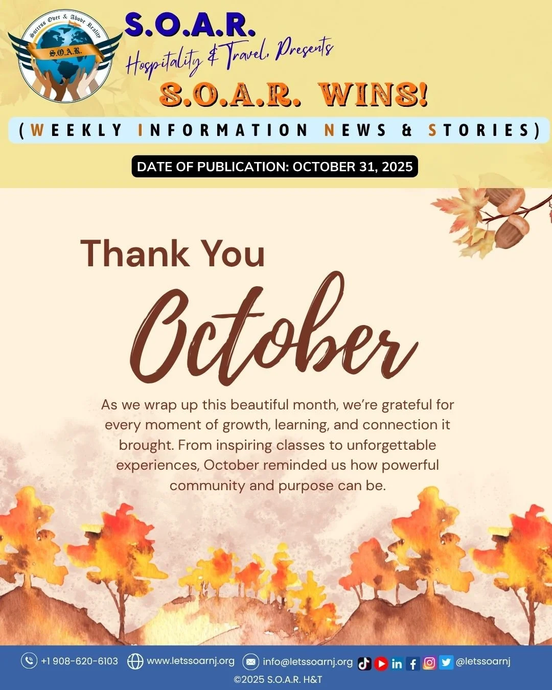 📰 📢𝐇𝐎𝐓 𝐎𝐅𝐅 𝐓𝐇𝐄 𝐏𝐑𝐄𝐒𝐒!!

🎓 S.O.A.R. Pride at Morgan State: Alumnus K&rsquo;veon Hopkins Shares His College Journey!

💼 Wrapping Up in Style: S.O.A.R. Scholars Shine in Week 8 of the Hospitality &amp; Travel Series! 

🌟 Celebrate, Gi