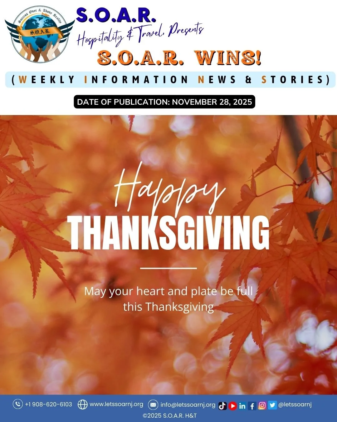 A Season of Gratitude, Growth &amp; Giving: Your S.O.A.R. Weekly Highlights