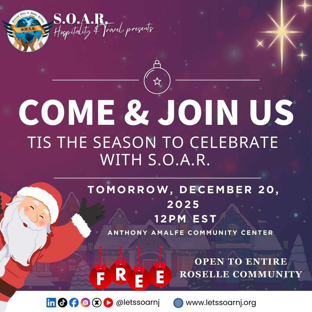 🎄✨ 𝐓𝐨𝐦𝐨𝐫𝐫𝐨𝐰 𝐢𝐬 𝐭𝐡𝐞 𝐰𝐨𝐧𝐝𝐞𝐫𝐟𝐮𝐥 𝐝𝐚𝐲, 𝐑𝐨𝐬𝐞𝐥𝐥𝐞! ✨🎄

Come and join us at the Anthony Amalfi Community Center for a fun-filled Christmas celebration with games, food, and FREE gifts! 🎁🎉
This is our way of giving back to t
