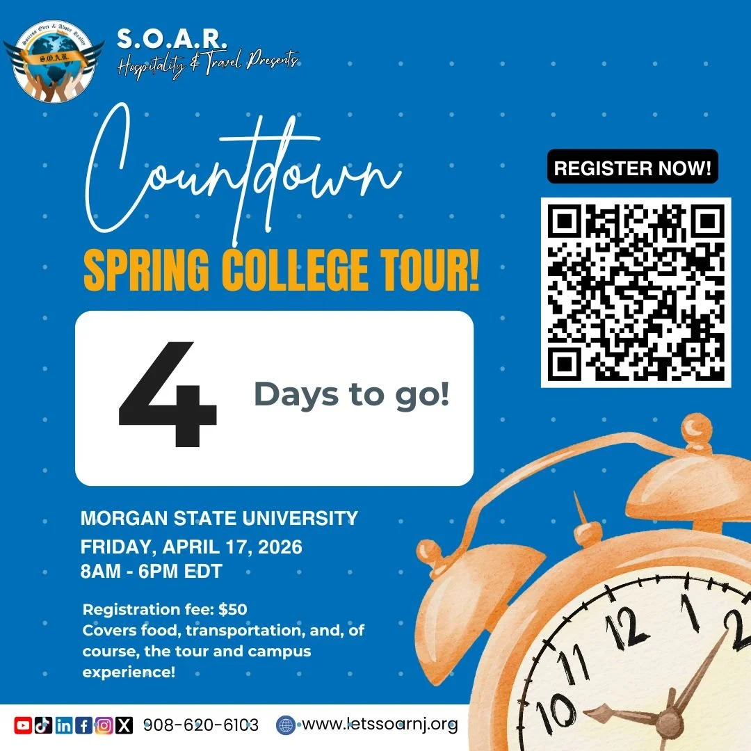 ⏳ 𝟒 𝐃𝐚𝐲𝐬 𝐭𝐨 𝐆𝐨! 🎓
Your college journey starts here! 
Join us as we explore Morgan State University on April 17, 2026. 

Register now before spots fill up! 🚀
https://form.jotform.com/230581339572459

#SOARYouth #SOARLeaders #SOARPrograms #S