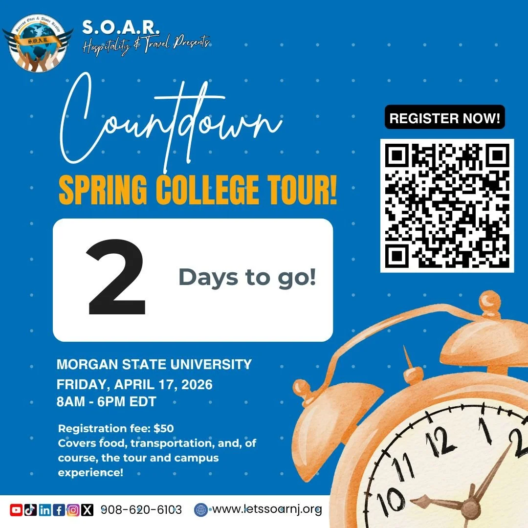 ⏳ 𝟐 𝐃𝐚𝐲𝐬 𝐭𝐨 𝐆𝐨! 🎓
Almost time! Get ready to explore, learn, and be inspired. 
Join us at Morgan State University, last call to register! 🔥

🚍✨Register now before spots fill up! 🚀
https://form.jotform.com/230581339572459

#SOARYouth #SOAR