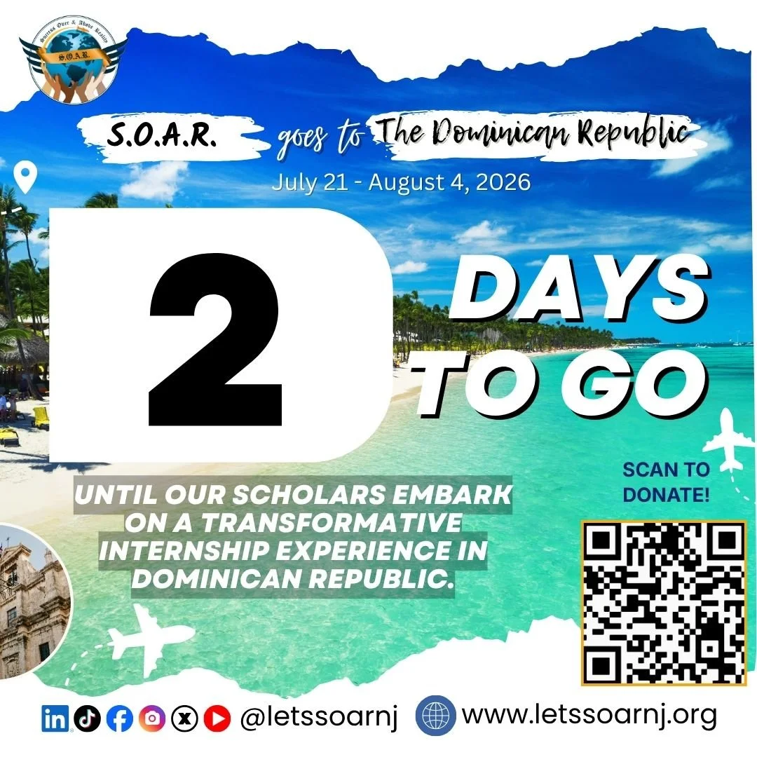 🌍✈️𝟐 𝐃𝐀𝐘𝐒 𝐓𝐎 𝐆𝐎!
Just 2 days until we take off for the Dominican Republic!

Our scholars are ready to represent S.O.A.R., embrace new experiences, and grow as future leaders through international learning and service.

💙 There's still time