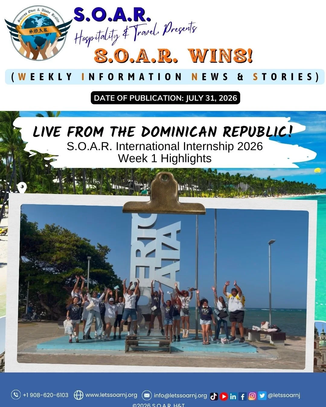 📰 📢𝐇𝐎𝐓 𝐎𝐅𝐅 𝐓𝐇𝐄 𝐏𝐑𝐄𝐒𝐒!!
Happy 13th Anniversary, S.O.A.R. Hospitality &amp; Travel! 🎉✨

Real-World Learning in Action at Ristorante Passatore, Dominican Republic 🍽️🌍

Leadership in Action: Scholars Make an Impact at BYL Summer Camp ?