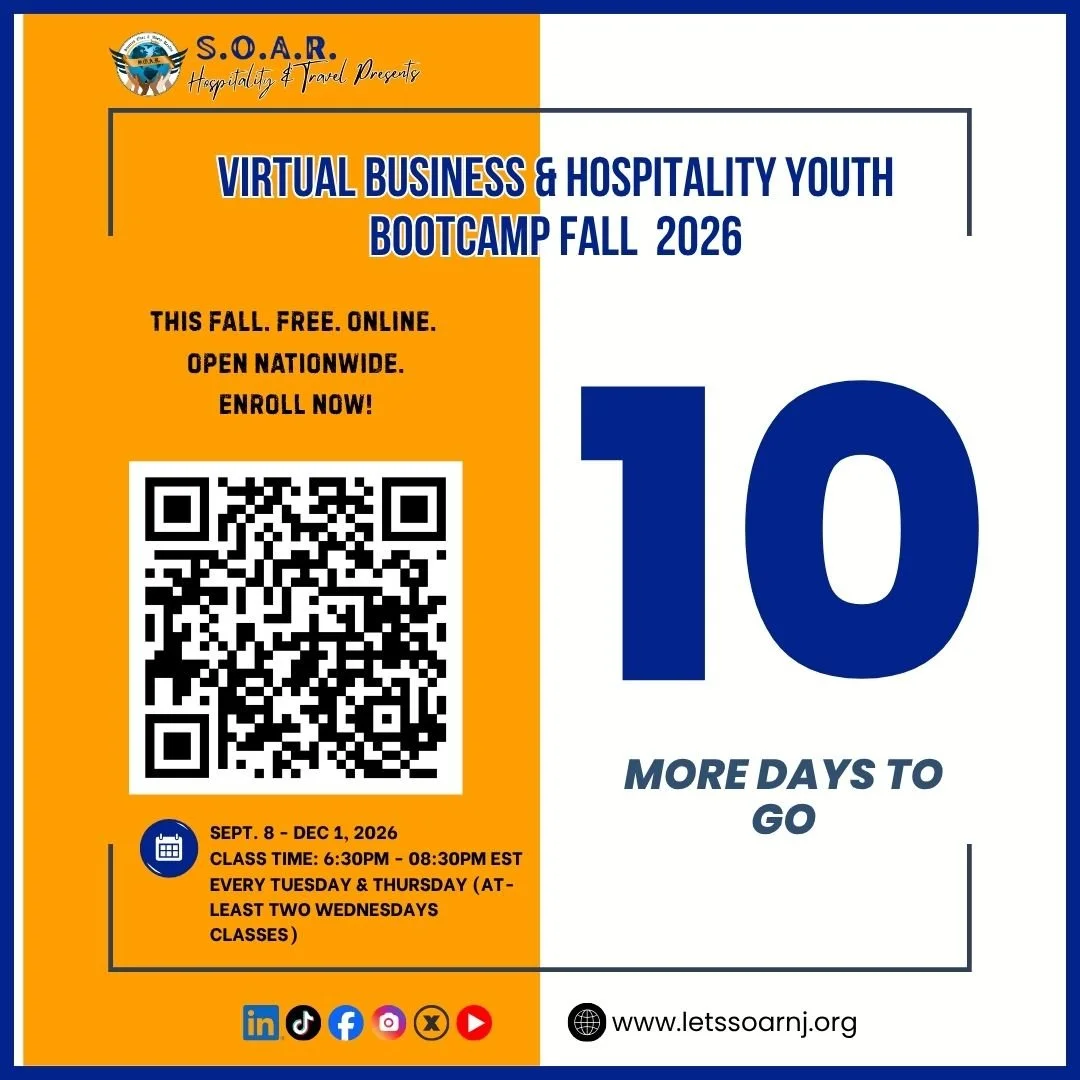 𝟏𝟎 𝐃𝐀𝐘𝐒 𝐓𝐎 𝐆𝐎! 🎉
Just 10 more days until the Fall Series begins. Have you enrolled yet?

𝐕𝐈𝐑𝐓𝐔𝐀𝐋 𝐁𝐔𝐒𝐈𝐍𝐄𝐒𝐒 &amp; 𝐇𝐎𝐒𝐏𝐈𝐓𝐀𝐋𝐈𝐓𝐘 𝐘𝐎𝐔𝐓𝐇 𝐁𝐎𝐎𝐓𝐂𝐀𝐌𝐏 - 𝐅𝐀𝐋𝐋 𝟐𝟎𝟐𝟔
𝐓𝐡𝐢𝐬 𝐩𝐫𝐨𝐠𝐫𝐚𝐦 𝐢𝐬 𝟏𝟎𝟎% 𝐅𝐑