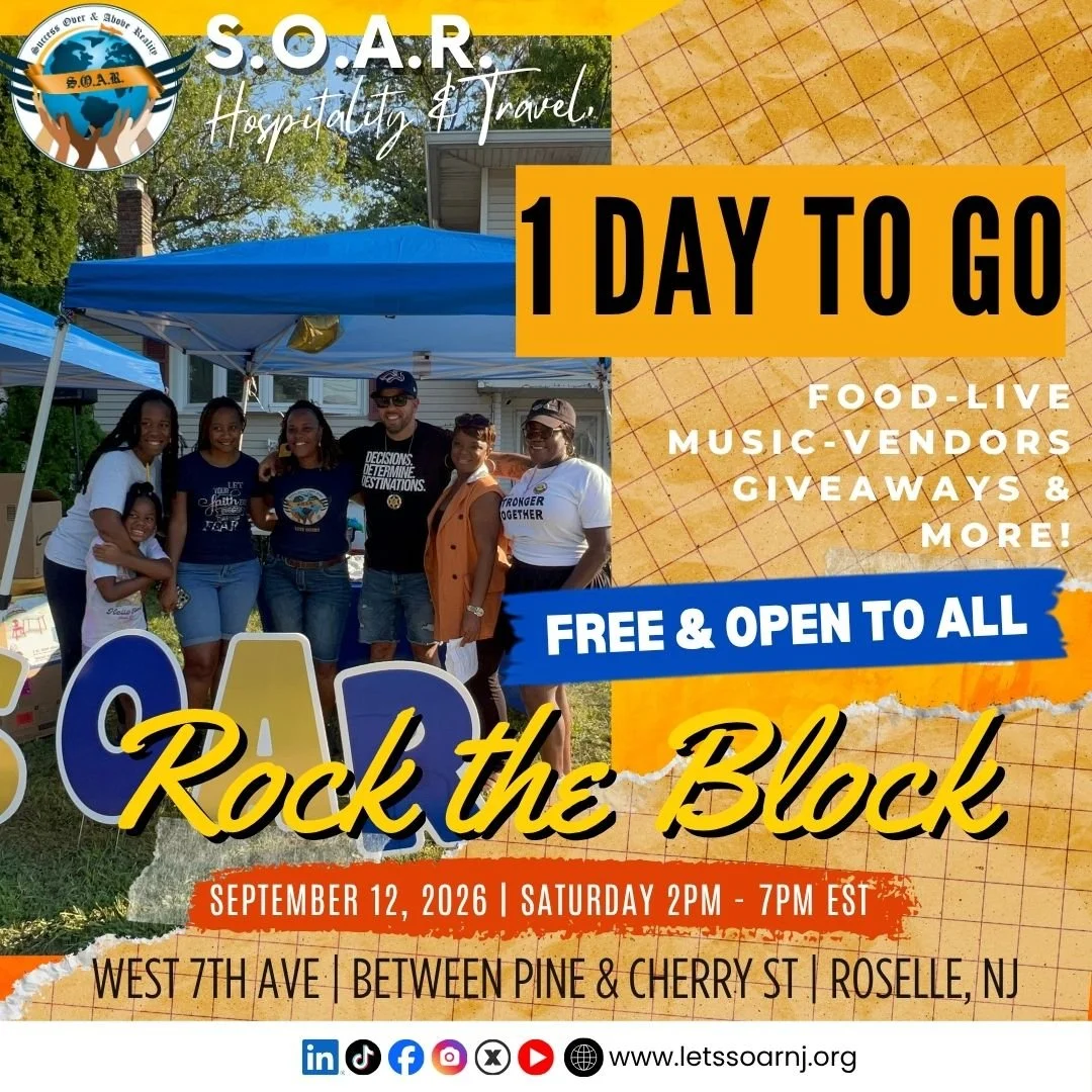 𝐓𝐎𝐌𝐎𝐑𝐑𝐎𝐖! 𝐓𝐎𝐌𝐎𝐑𝐑𝐎𝐖! 𝐓𝐎𝐌𝐎𝐑𝐑𝐎𝐖! 🔥🚨

The wait is OVER! S.O.A.R.&rsquo;s 6th Annual Rock the Block 2026 is TOMORROW! 🎸🎉💙💛

Get ready for an AMAZING community celebration filled with:
🎶 Music | Food | Guest Performances | Gi