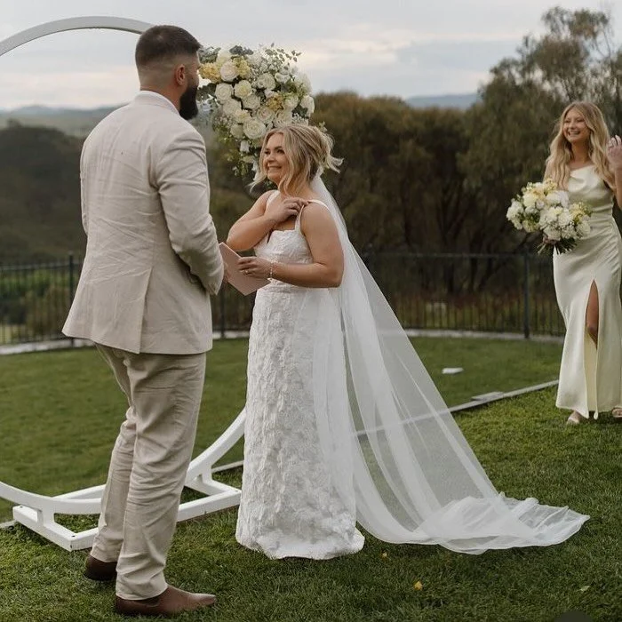 This was such a fun wedding for the beautiful @kristienoble_ white with a touch of butter yellow it was a dream wedding. And with a venue as good as @brindabellahillswinery photo by @madifitzgeraldphotography what more could you ask for 💛🤍To enquir