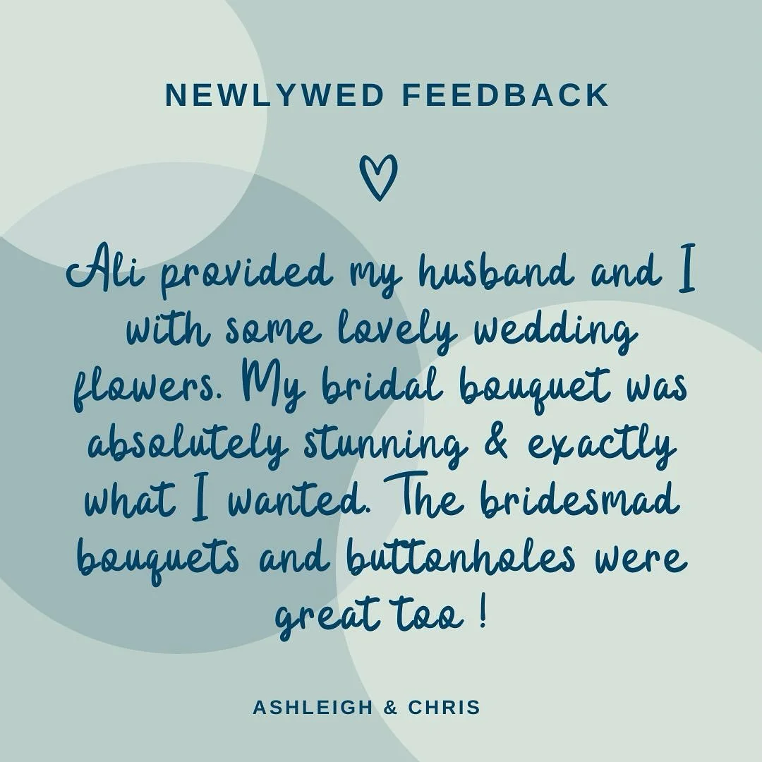 Who doesn&rsquo;t love beautiful feedback from clients?! It was such a pleasure to create Ashleigh and Chris&rsquo;s wedding flowers🤍#clientfeedback #clientlove #newlyweds #love #freshflowers #bridalbouquet #weddingflowersinspiration #weddingday #bl