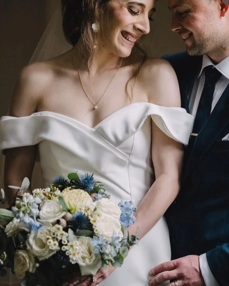 Beautiful Mia and Jarrod 💙🤍a touch of blue was the brief #freshflowers #bridalbouquet #love #somethingblue #wedding #weddingflorist #floraldesign #canberraweddings