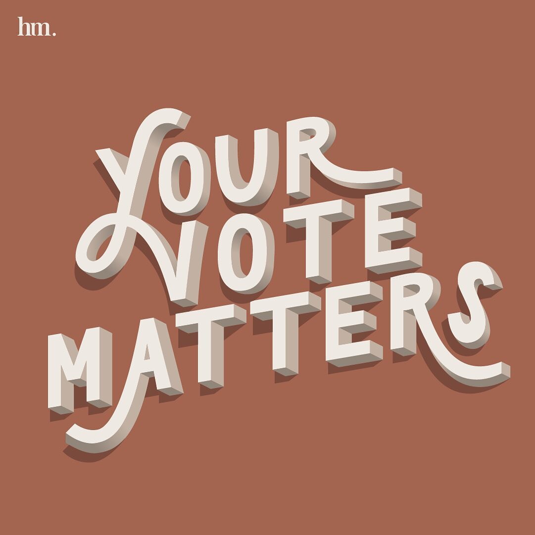 Don&rsquo;t let anyone tell you that one person can&rsquo;t change a thing. You can start something great and be the change! I encourage you to vote if you haven&rsquo;t yet because your vote matters ✨  #vote #2020election #lettering #design