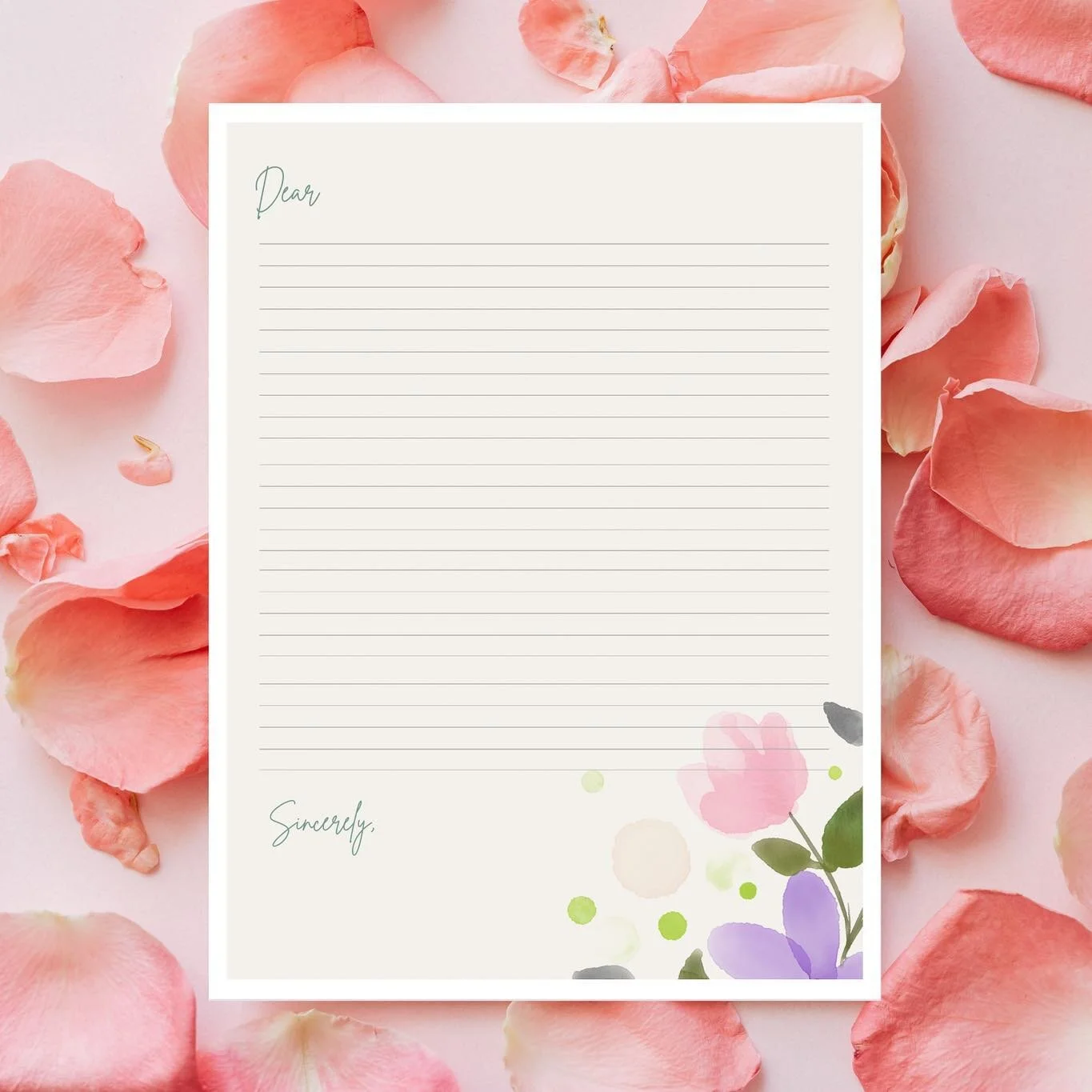 My next new letter writing template has soft florals. I&rsquo;ll be incorporating more of my watercolor art in the future with these printable designs. 

#letterwriting #letterwritingmonth #letterwritingclub #letterwritingsocial #templates #downloada