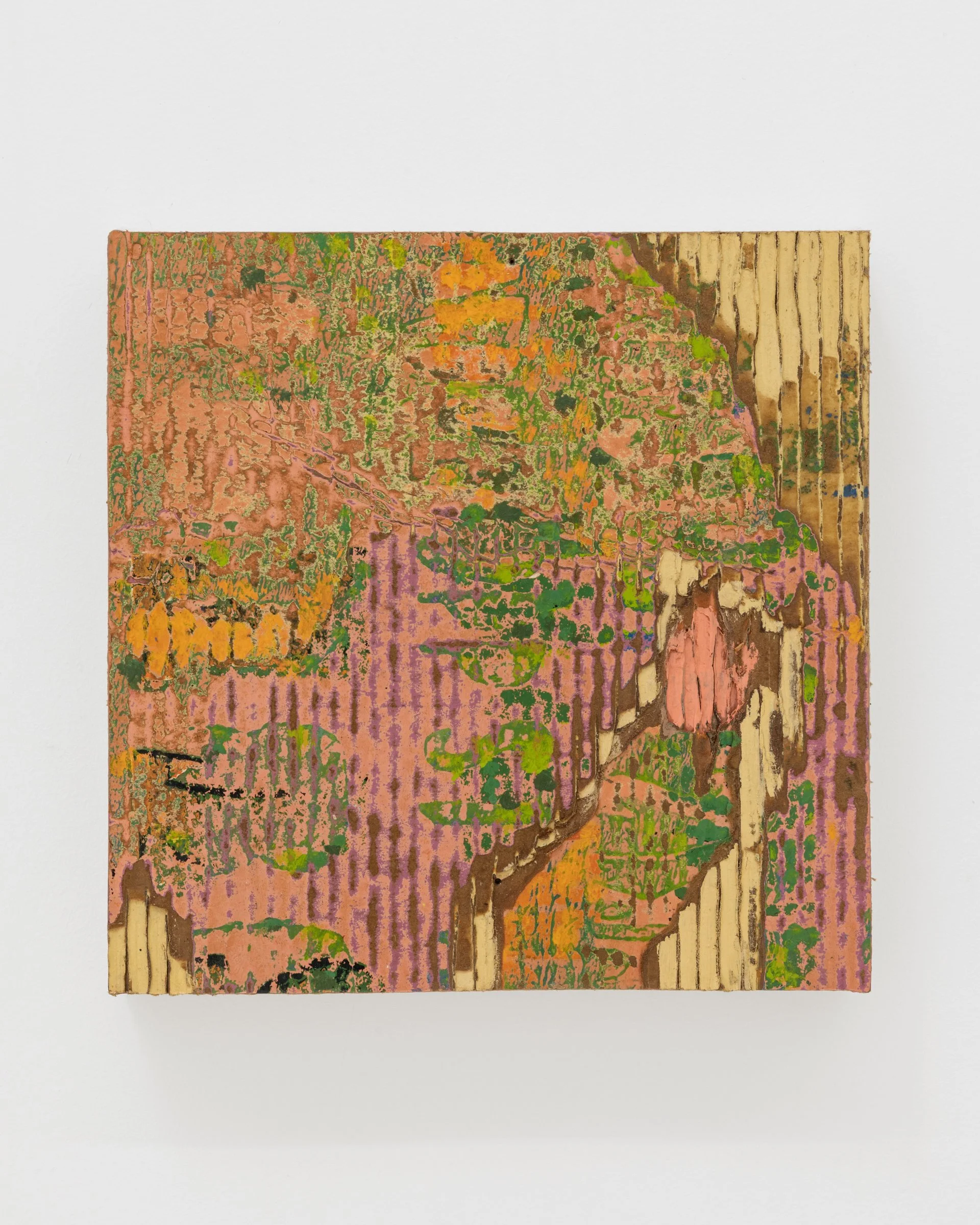 Venice (from “Alameda Stones” series), 2026. House paint on cardboard, mounted on canvas, 12 x 12 in (30.5 x 30.5 cm)