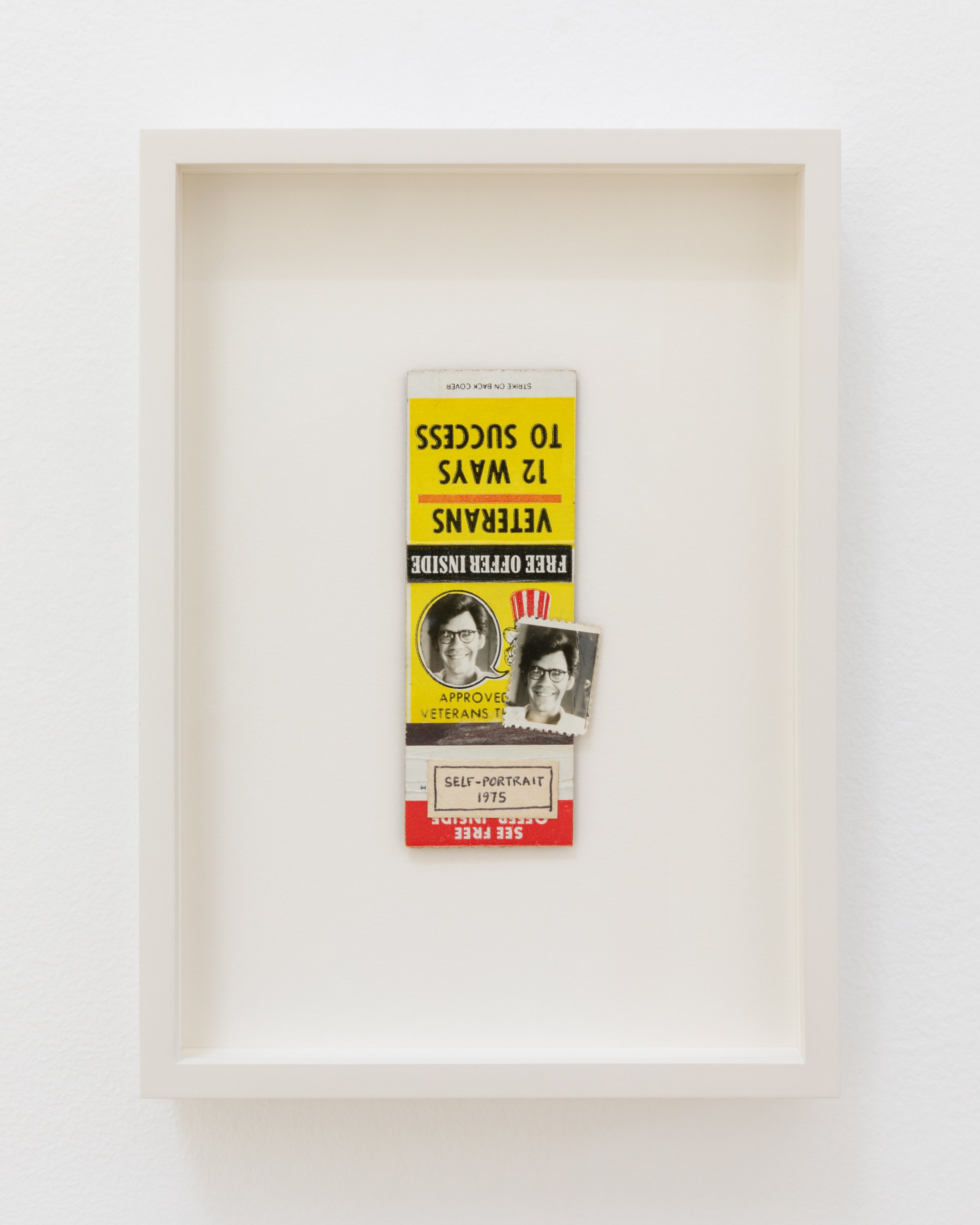 Self-portrait, 1975. Mixed media,4 1/4 x 1 3/4 in
(10.8 x 4.5 cm) Framed: 6 x 8 1/2 in (15.2 x 21.6 cm)