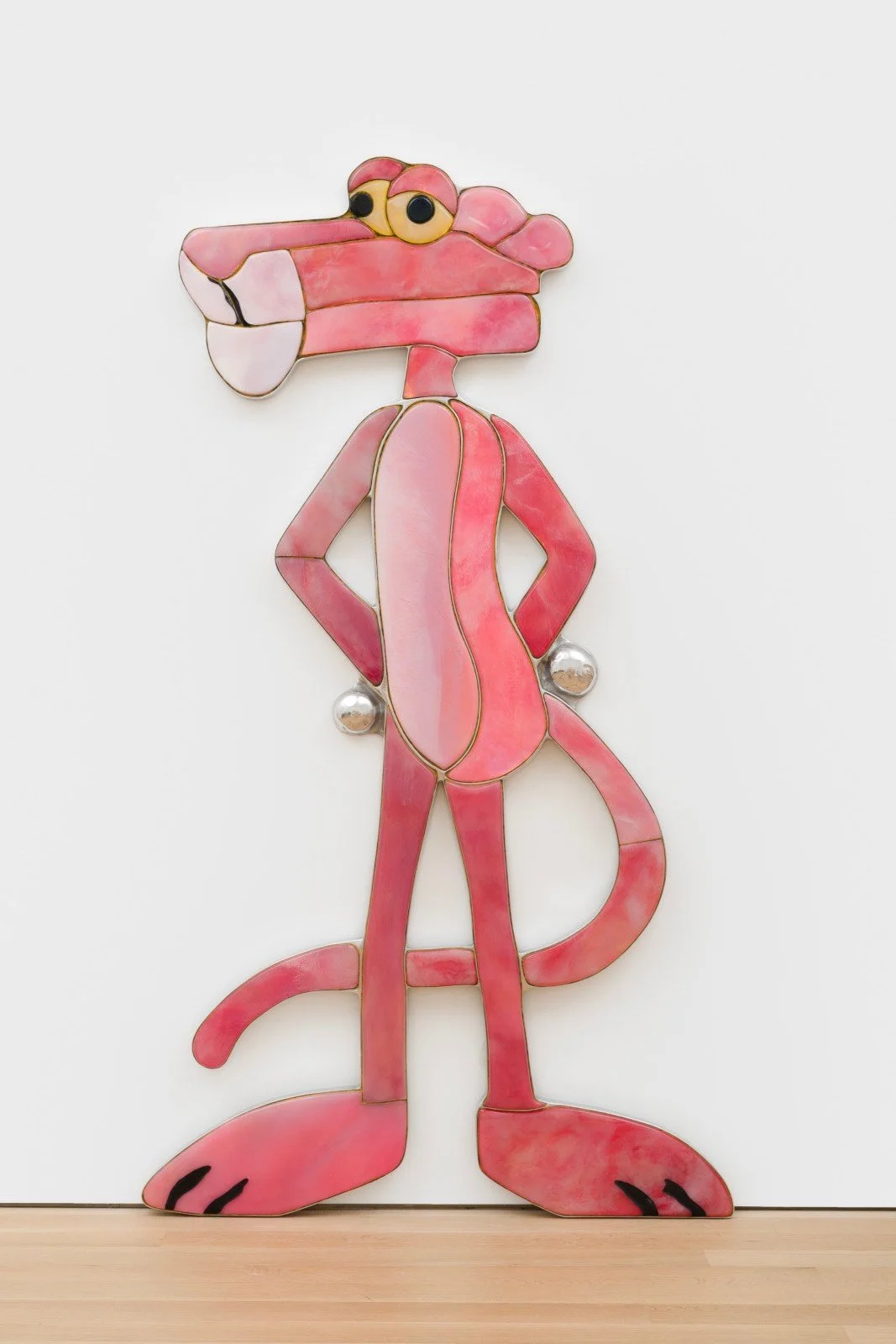 Light Pink Jazz V.P., 2024. aluminum, resin, pigment, wood, adhesive, foam, 85 1/2 x 48 x 2 3/4 in (217.2 x 121.9 x 7.1 cm)