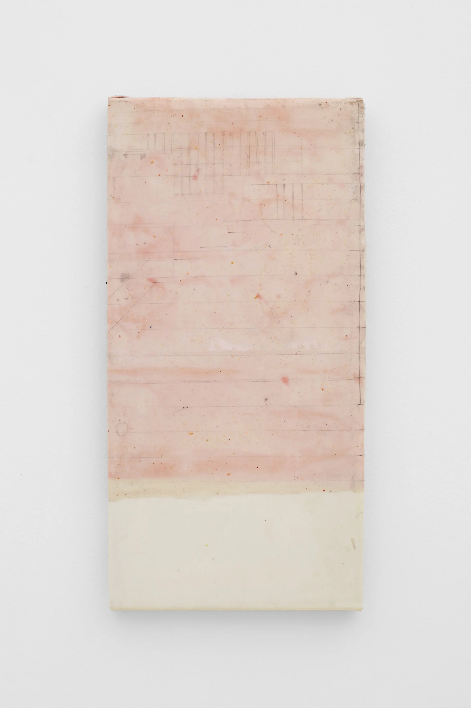 Ian Kiaer, health house, south elevation, 2025. Acrylic, pencil, varnish on vinyl, 7 7/8 x 16 1/8 in (20 x 41 cm)