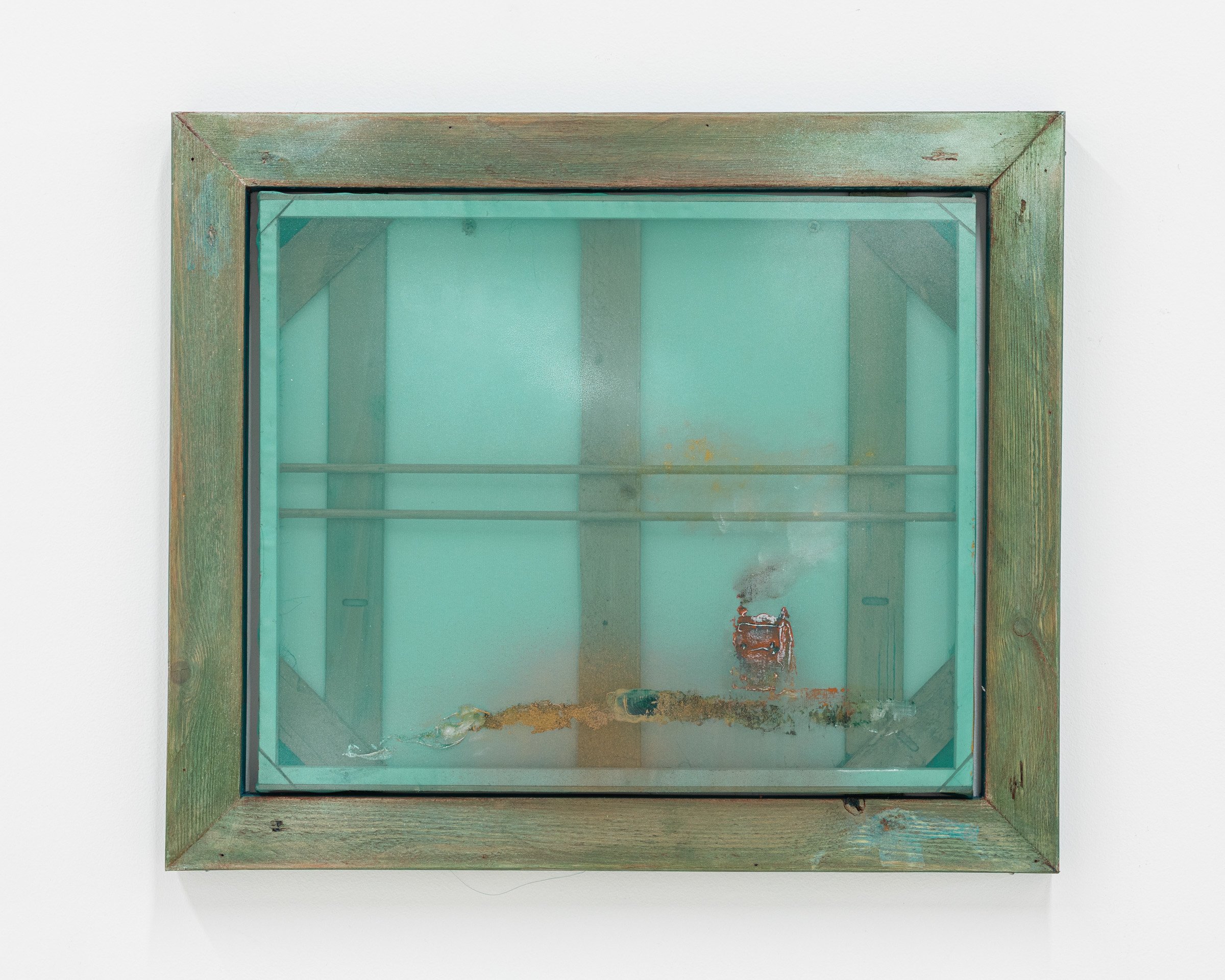 The Red House, 2016. Acrylic fabric, wood frame, acrylic paint, 18 1/8 x 21 1/4 in (46 x 54 cm)
