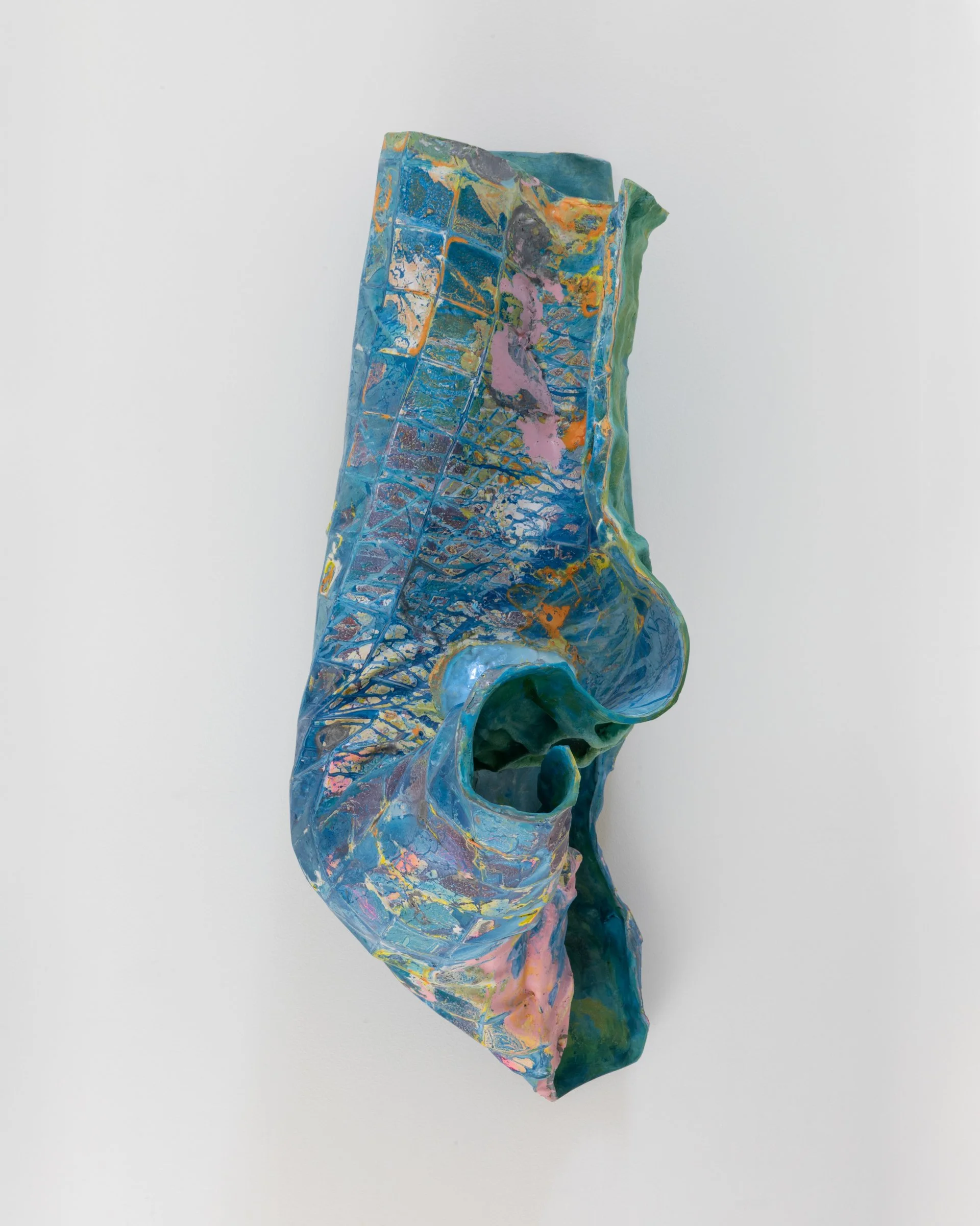 A Slow Decent, 2026. Steel, gypsum, polymers, polyurethane, fiberglass cloth, pigment, 32 1/2 x 19 1/2 x 10 1/2 in (82.5 x 49.5 x 26.7 cm)