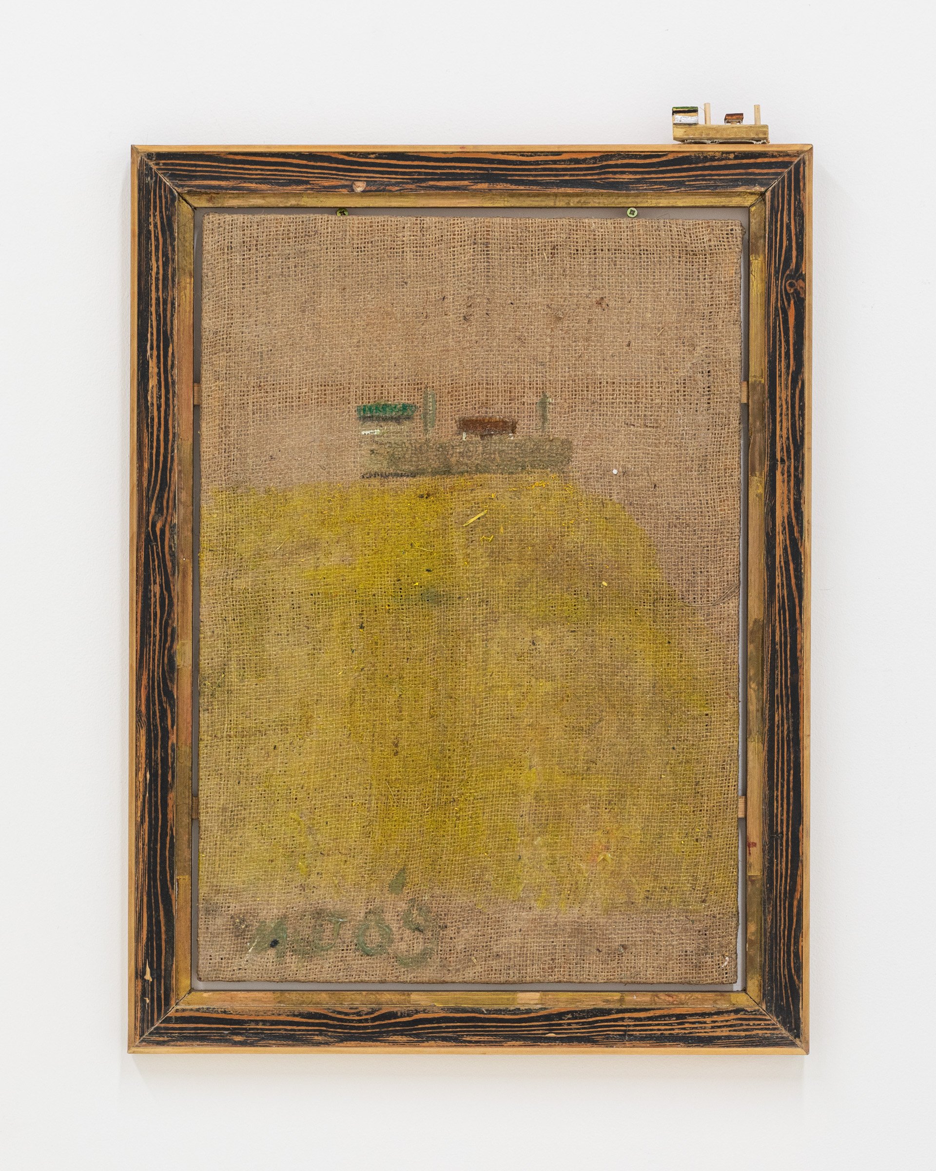 Building on a Cliff, 2009. Acrylic on burlap, wood, 25 5/8 x 19 1/4 x 3/4 in (65.1 x 48.9 x 1.9 cm)