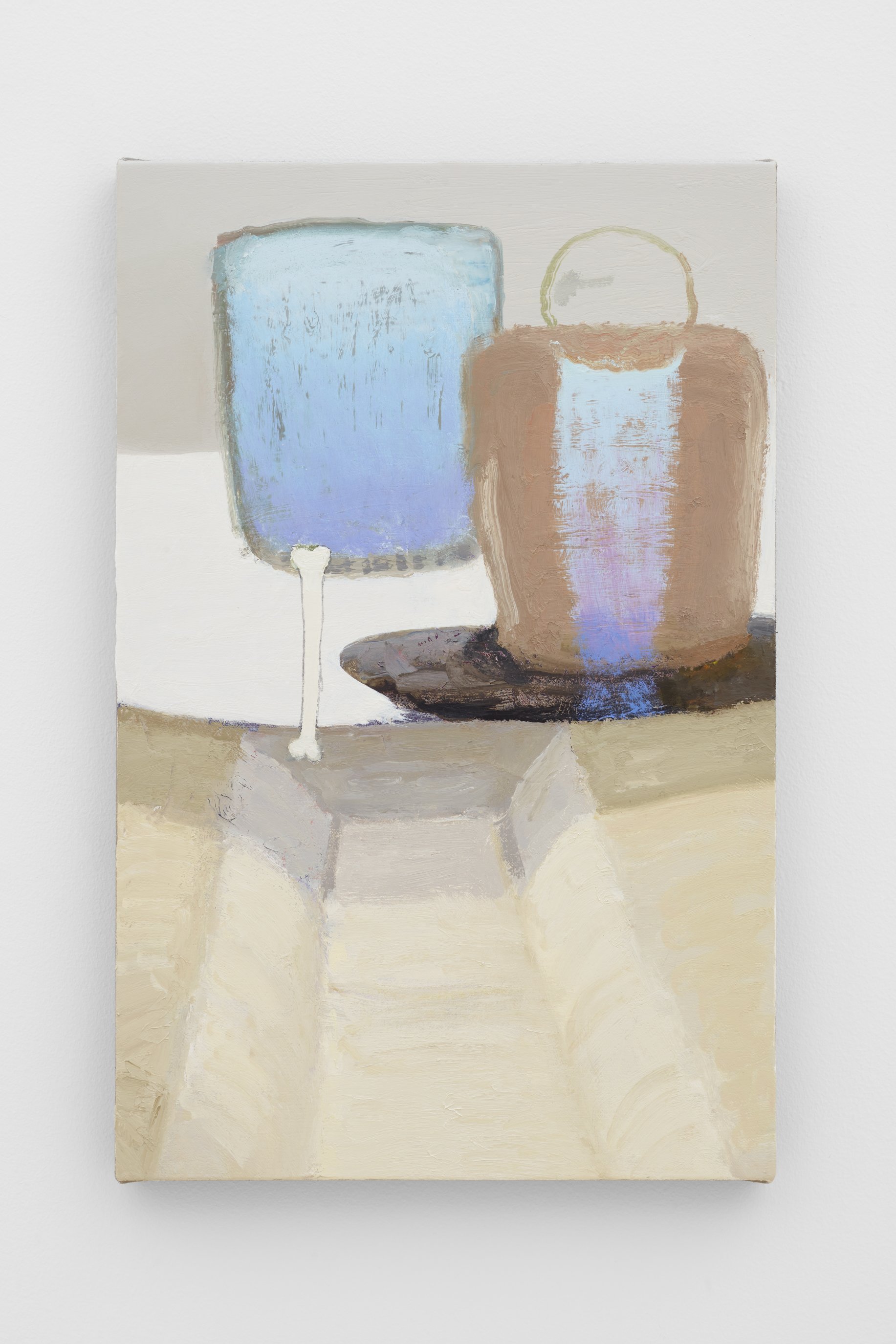 Anna Glantz, Untitled, 2026. Oil on dyed canvas over panel, 11.5 x 18 in (29.2 x 45.7 cm)